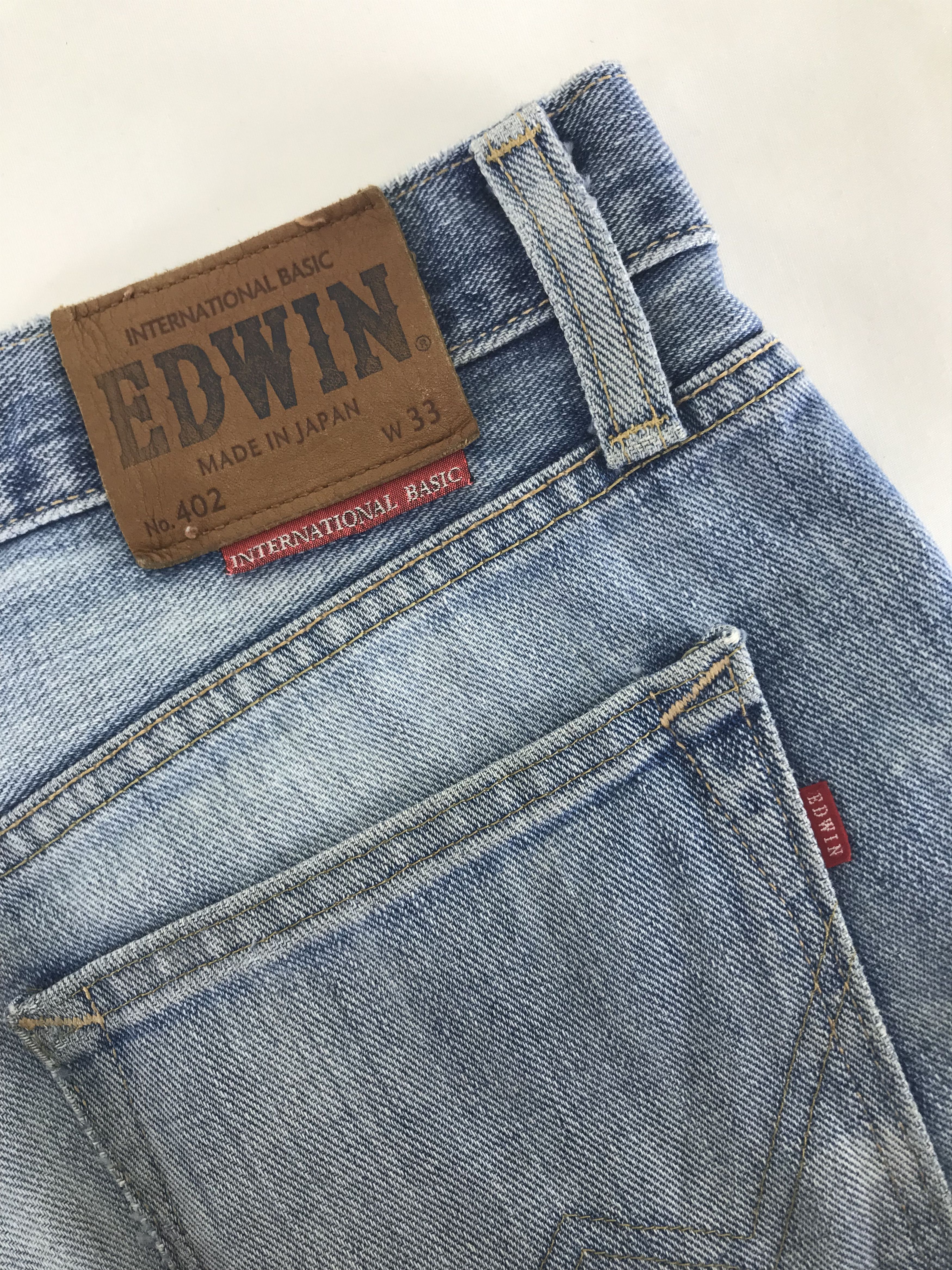 Edwin Vintage Edwin 402 Faded Blue Jeans Distressed Denim Size US 33 - 11 Thumbnail