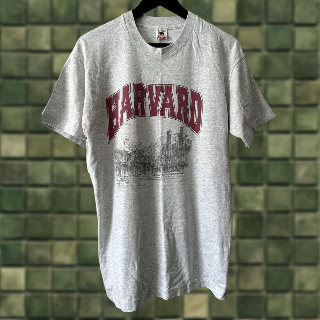 Fruit Of The Loom VINTAGE Harvard University T Shirt Fruit Of The Loom L Gray USA Made 90s Size US L / EU 52-54 / 3 - 1 Thumbnail