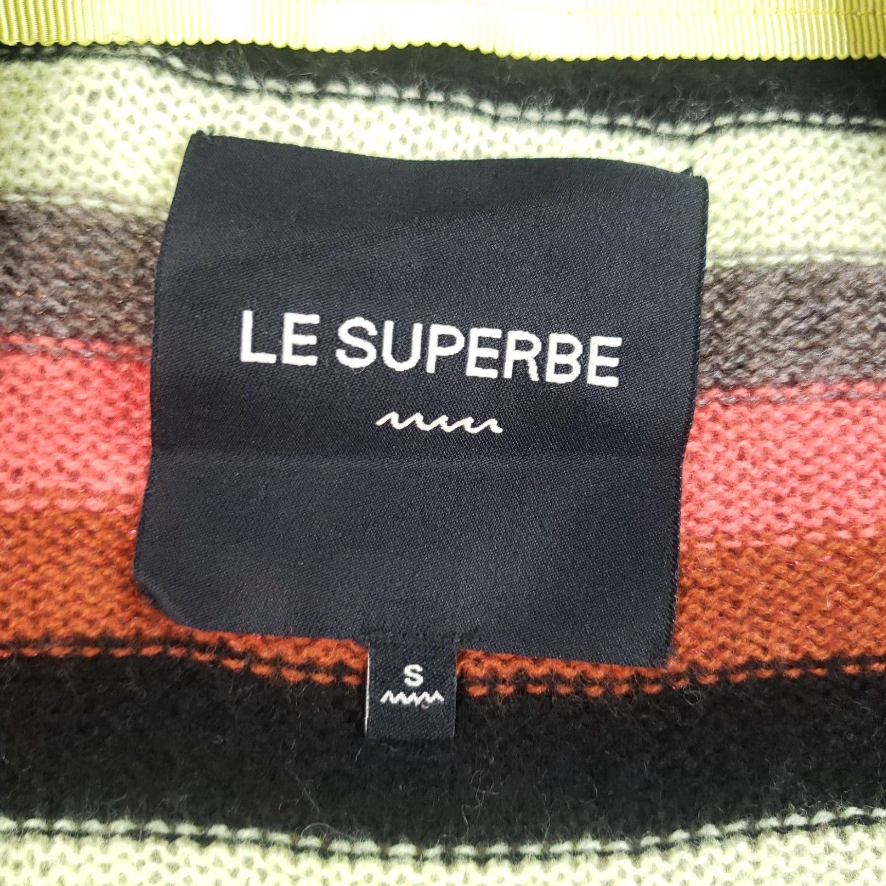 Le Superbe Le Superbe Womens Yellow Striped Cardigan Sweater Small Lightweight Size S / US 4 / IT 40 - 5 Thumbnail