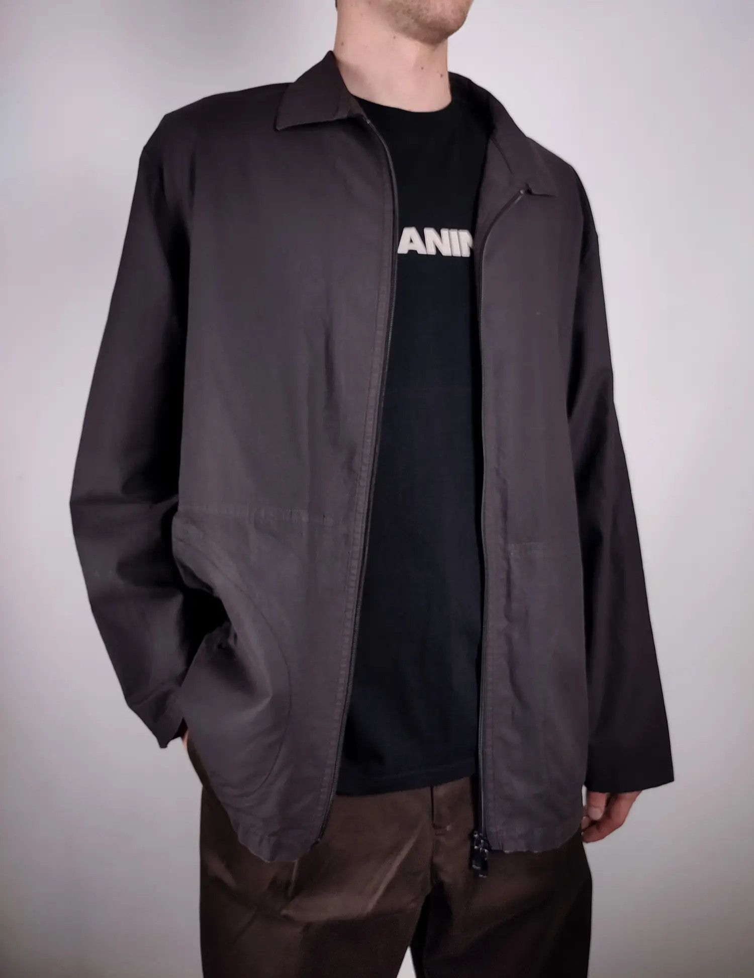 Emporio Armani 90's Emporio Armani Vintage Chore PU Worker jacket Size US XL / EU 56 / 4 - 8 Thumbnail