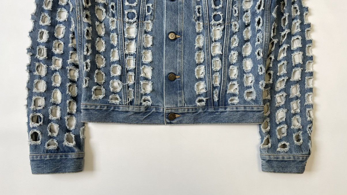 Maison Margiela ‘Laser Hole Cut’ Blue Denim Jacket Size S / US 4 / IT 40 - 8 Thumbnail