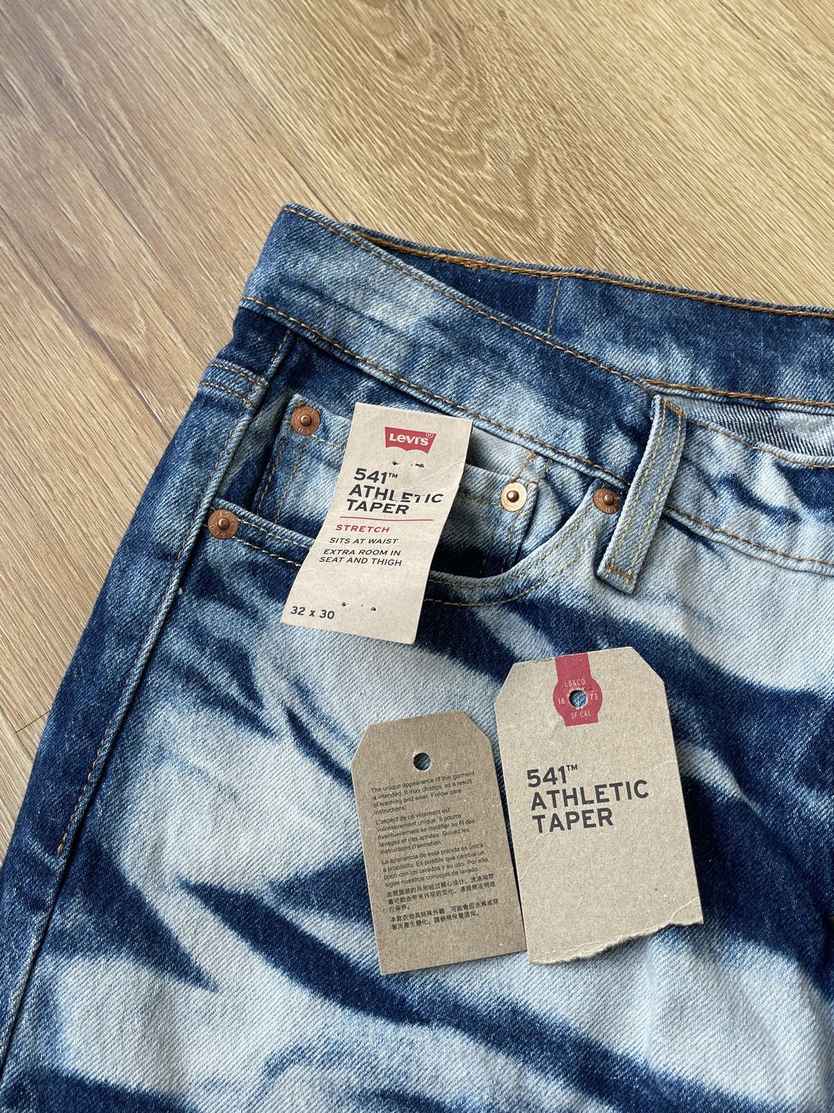 Levi's LEVI'S 541 Athletic Taper Acid Wash Bleached Tiger Denim Size US 32 / EU 48 - 11 Thumbnail