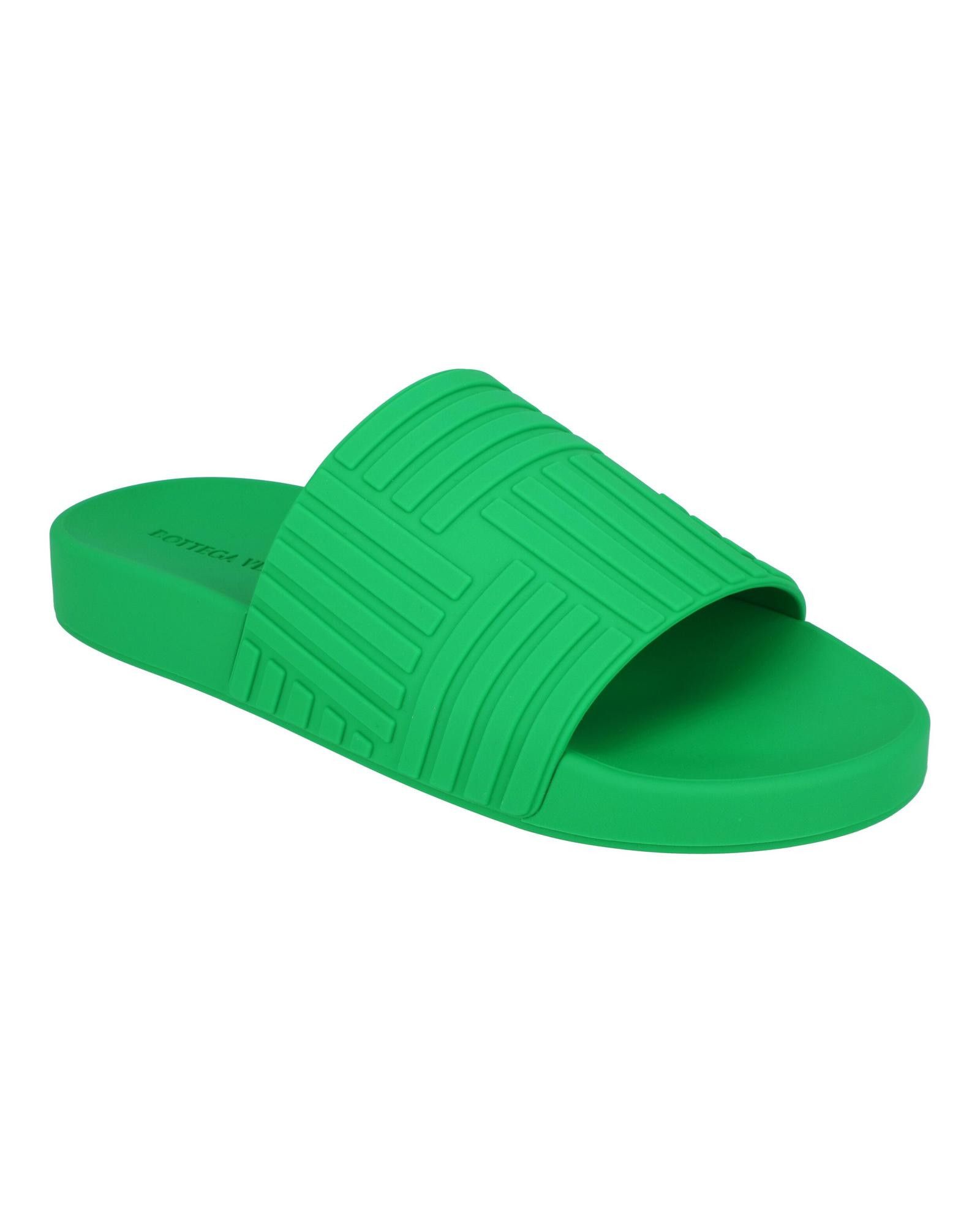 image of Bottega Veneta Green Rubber Slider With Ergonomic Insole, Women's (Size 10)