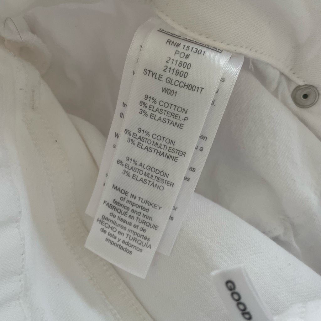 Other Good American White Raw Tulip Hem Jeans 31 Size 31" - 7 Thumbnail