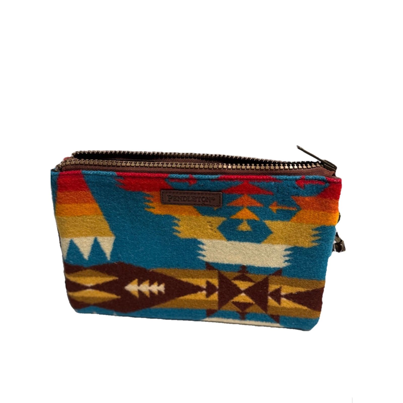 Pendleton PENDLETON Wool Crossbody Clutch Zipper Pouch Southwest Aztec Tribal Horse Pull Bag Women Small Navy Multicolor Geometric Crossbody Accessories Size ONE SIZE - 2 Thumbnail