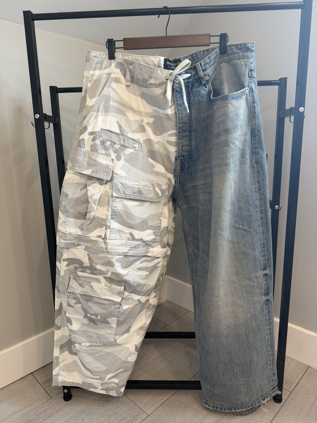 Balenciaga Balenciaga half denim half cargo pants in size xs Size US 34 / EU 50 - 1 Thumbnail