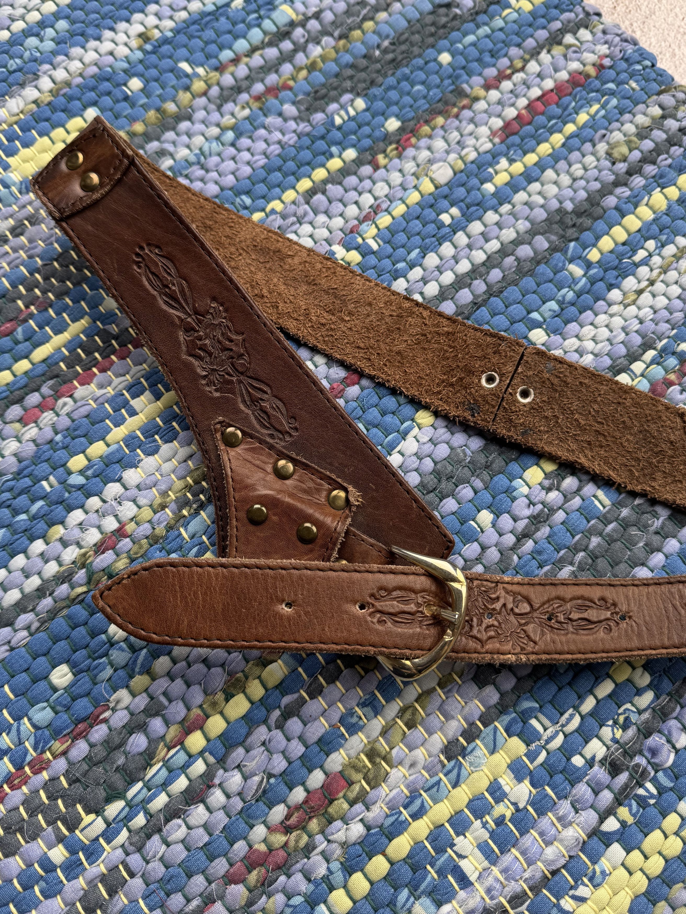 Japanese Brand Vintage Leather Belt A645D15(05) Size ONE SIZE - 2 Thumbnail