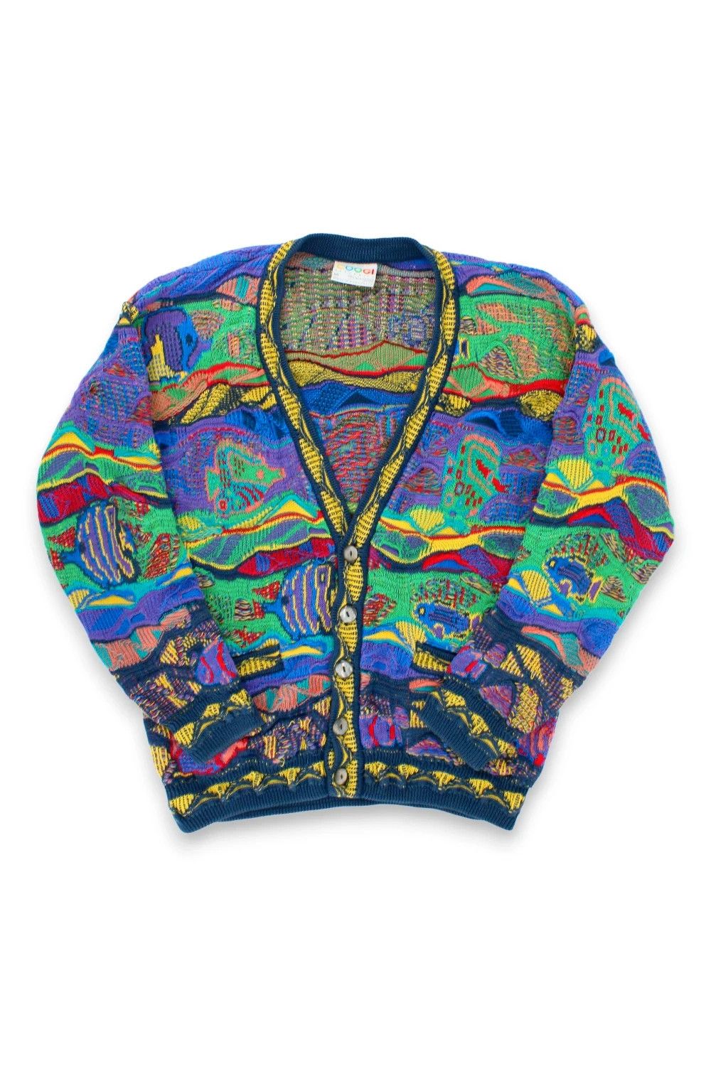 Coogi Coogi Vintage Fish 3D Knit Cardigan Size US M / EU 48-50 / 2 - 1 Thumbnail