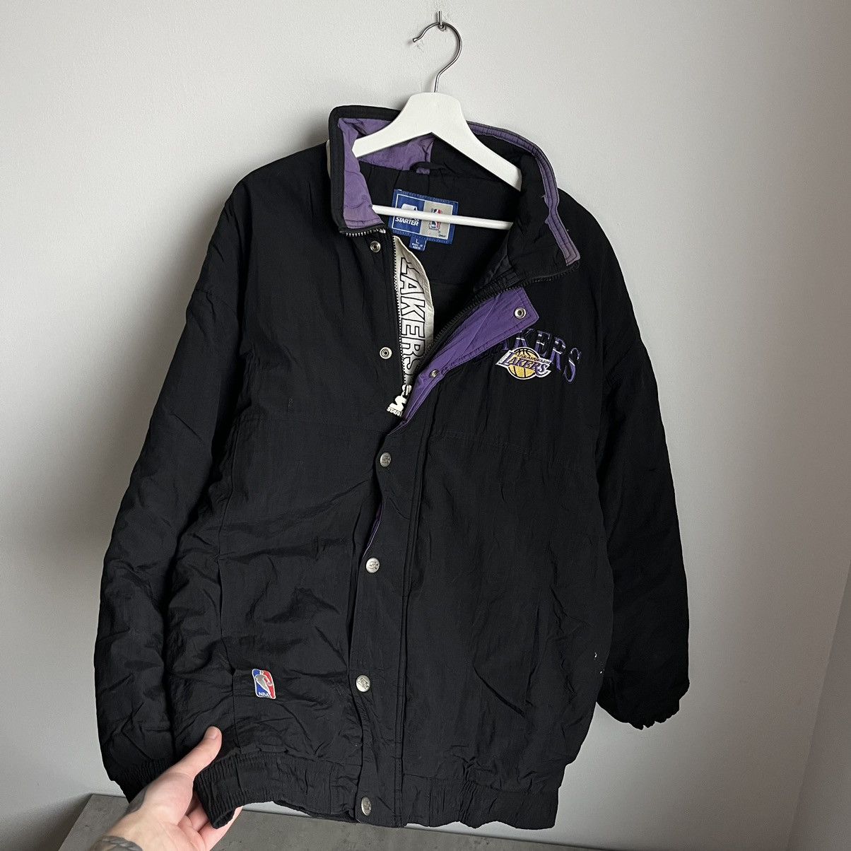 NBA Rare!Vintage Starter Lakers NBA Bomber Jacket Size US L / EU 52-54 / 3 - 5 Thumbnail