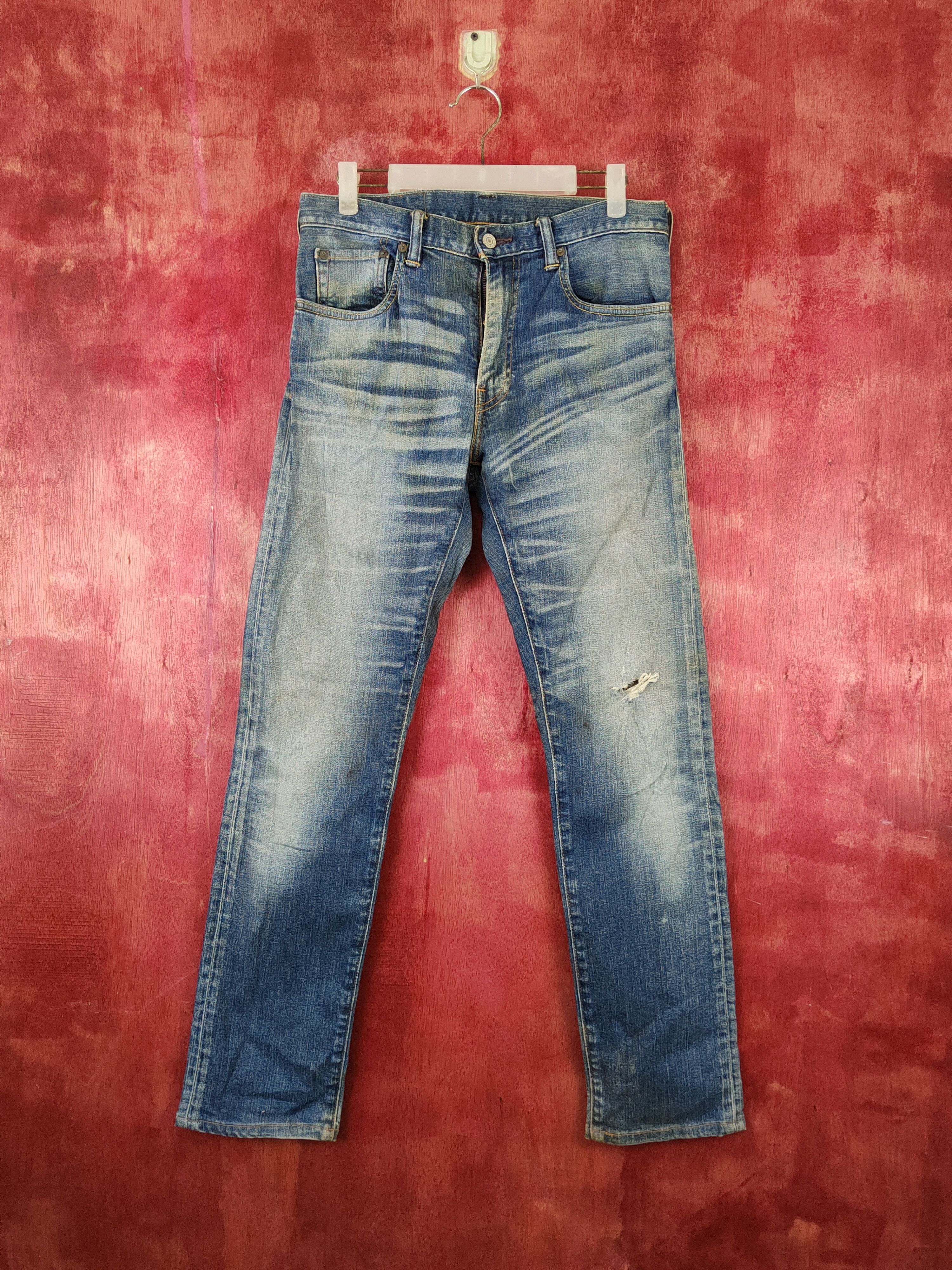 Levi's Levi's Blue Faded Distressed Ripped Jeans #S1837 Size US 31 - 1 Thumbnail