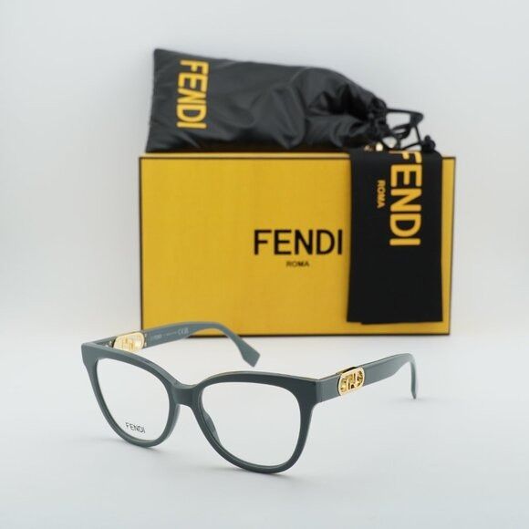 Fendi Fendi FE50093I 020 Eyeglasses Grey 54mm Square Frame Size ONE SIZE - 11 Thumbnail