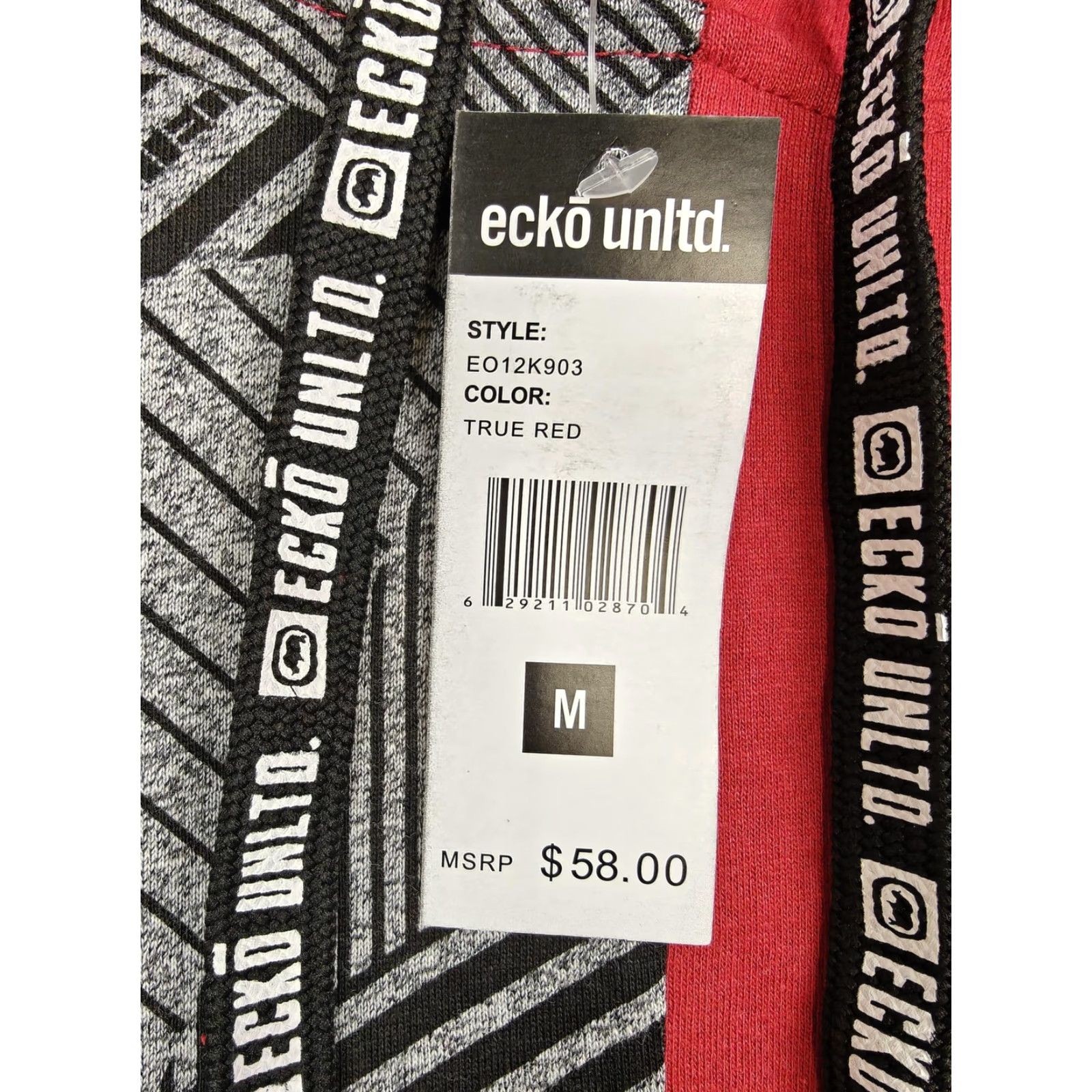 Ecko Unltd. VINTAGE Ecko Unltd Shirt Mens Medium Red Black Hooded Short Sleeve Split Pocket EO12K903 Size US M / EU 48-50 / 2 - 2 Thumbnail