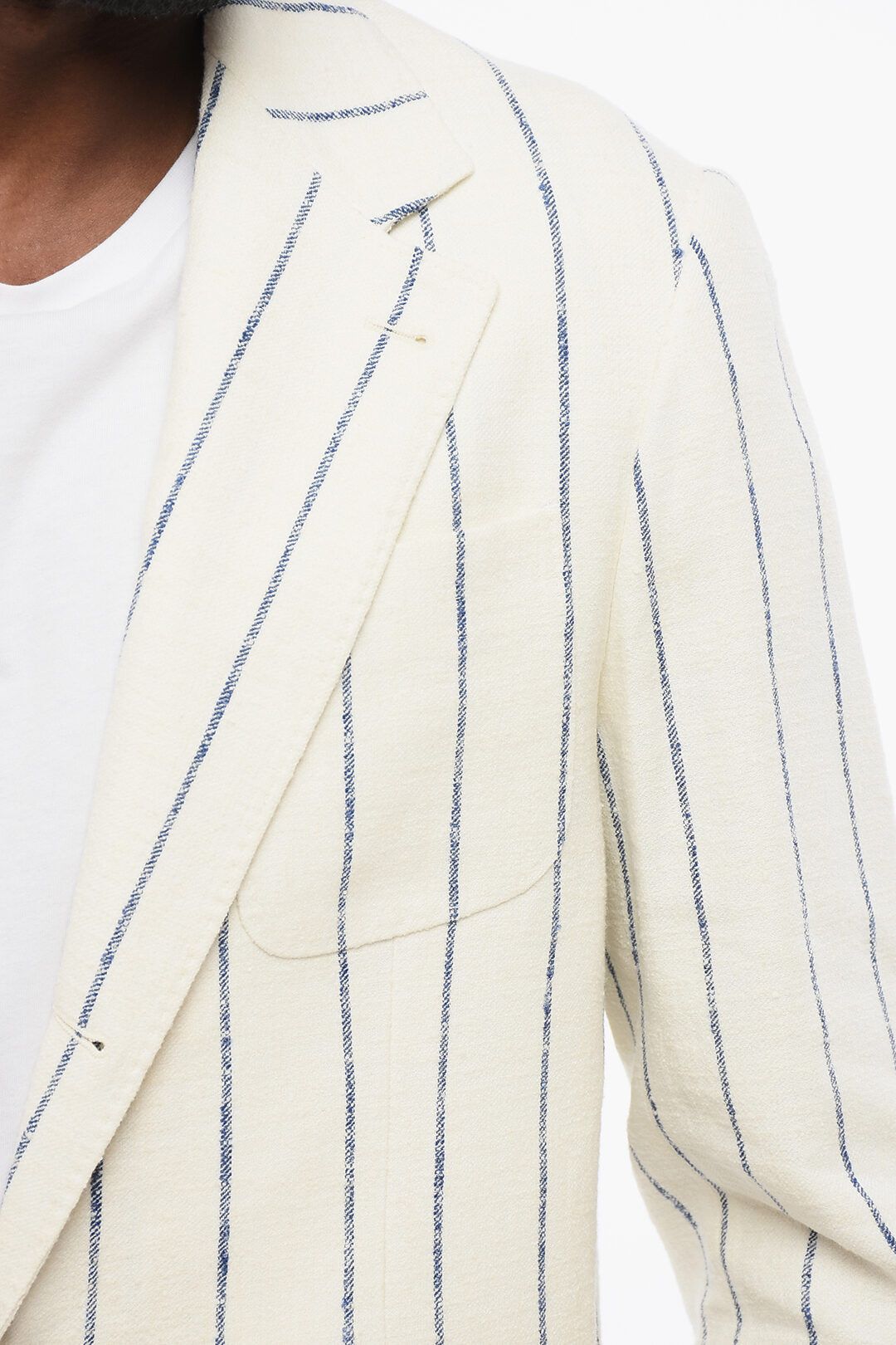 Brunello Cucinelli og1mm0725 Single-breasted Linen Blend Blazer in Off White Size US XXL / EU 58 / 5 - 3 Thumbnail