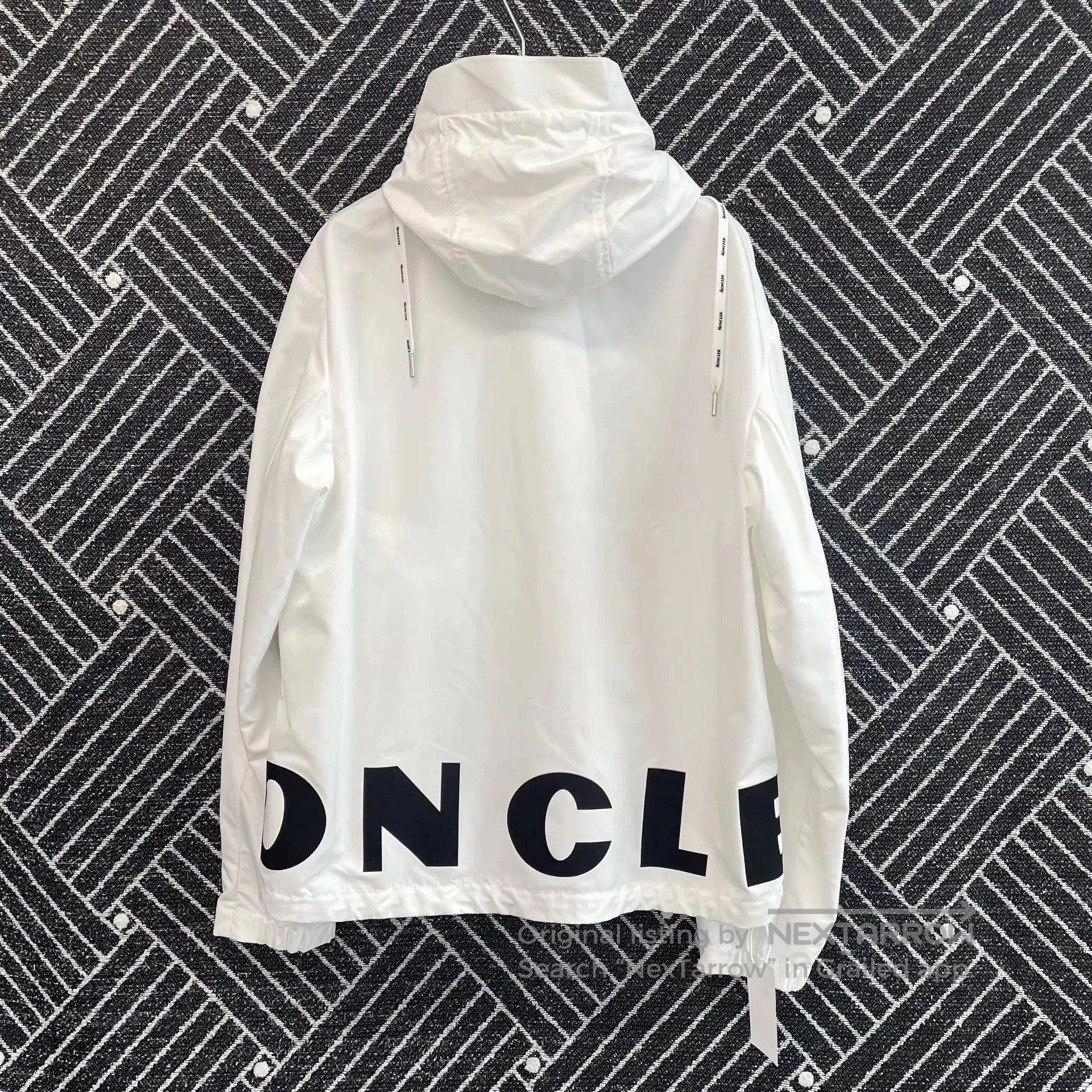 Moncler White Hooded Light Jacket with Graphic Print - L. Size US L / EU 52-54 / 3 - 2 Thumbnail