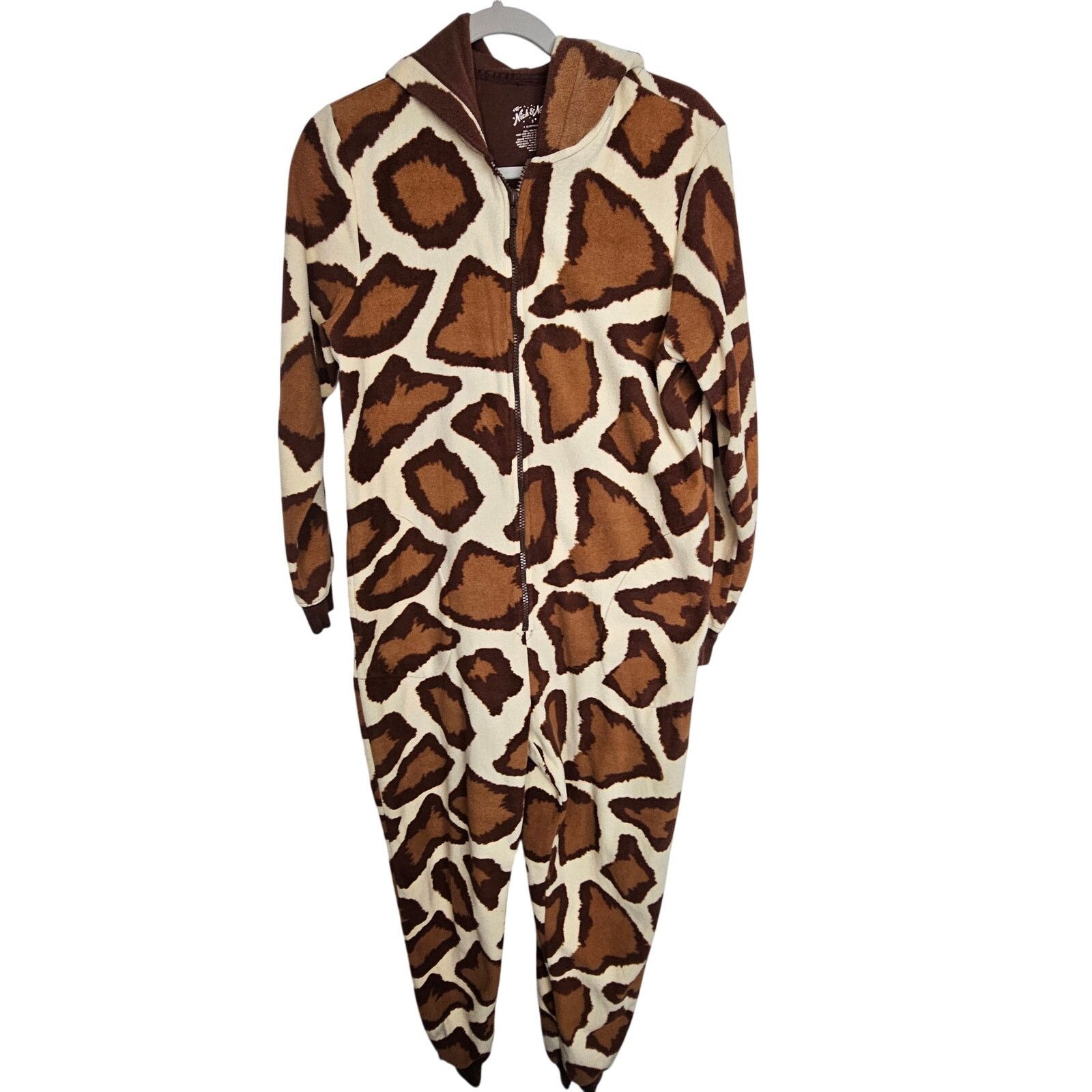 Nickelodeon Nick & Nora Womens Giraffe One Piece Fleece Pajamas Size S Size S / US 4 / IT 40 - 1 Thumbnail