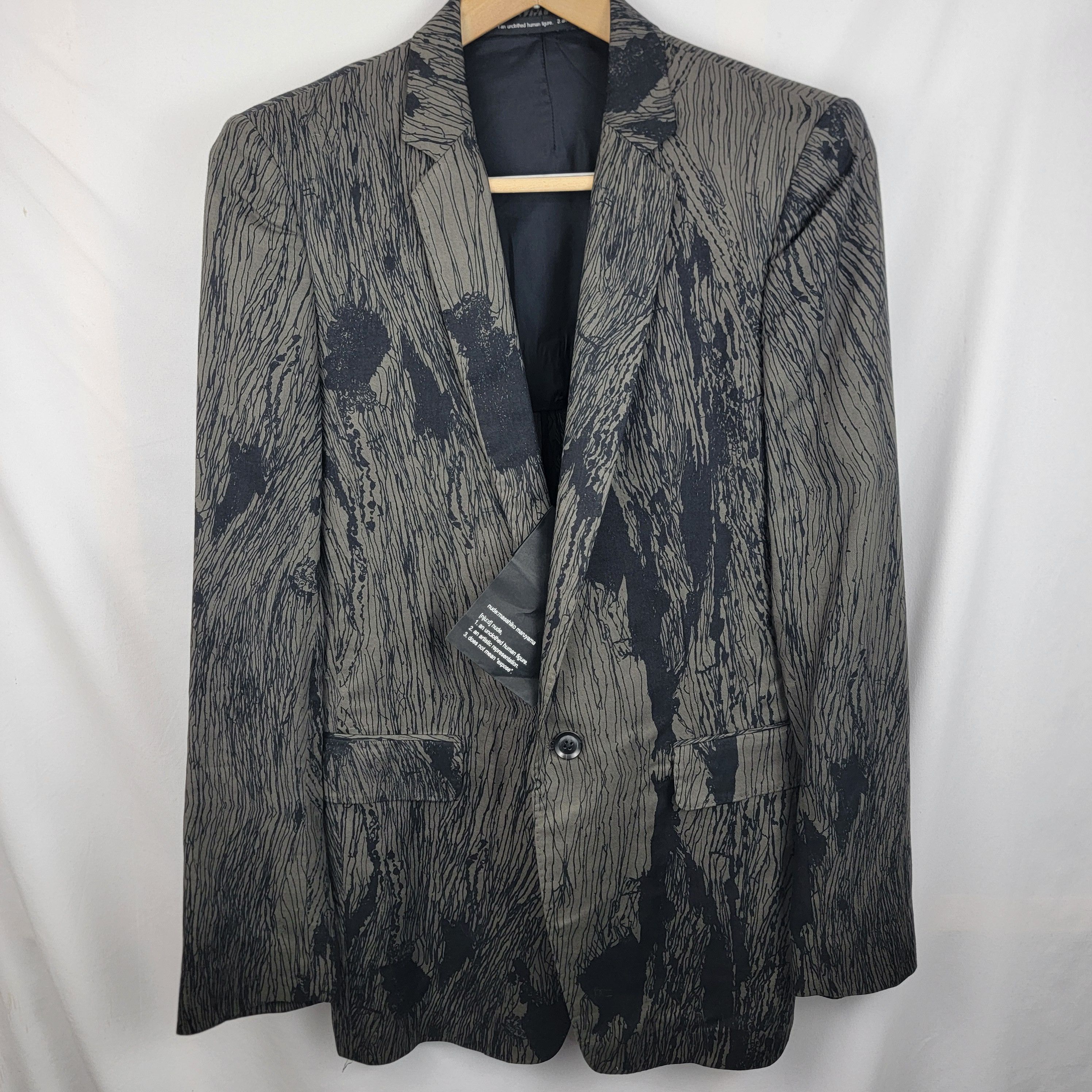 Nude: Masahiko Maruyama Distortion 3 Cotton Linen Jacket Gray Camo Pattern  | Grailed