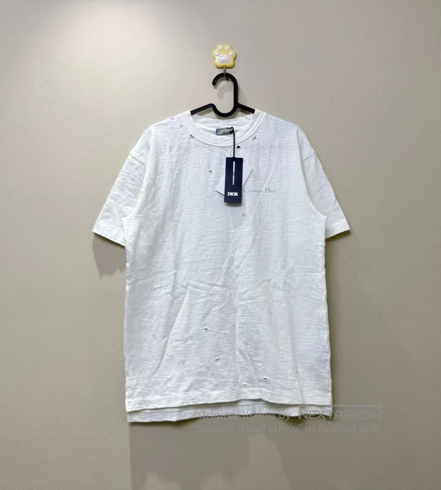 Dior Dior White Destroyed Lettering T-Shirt| Size US XS / EU 42 / 0 - 1 Thumbnail