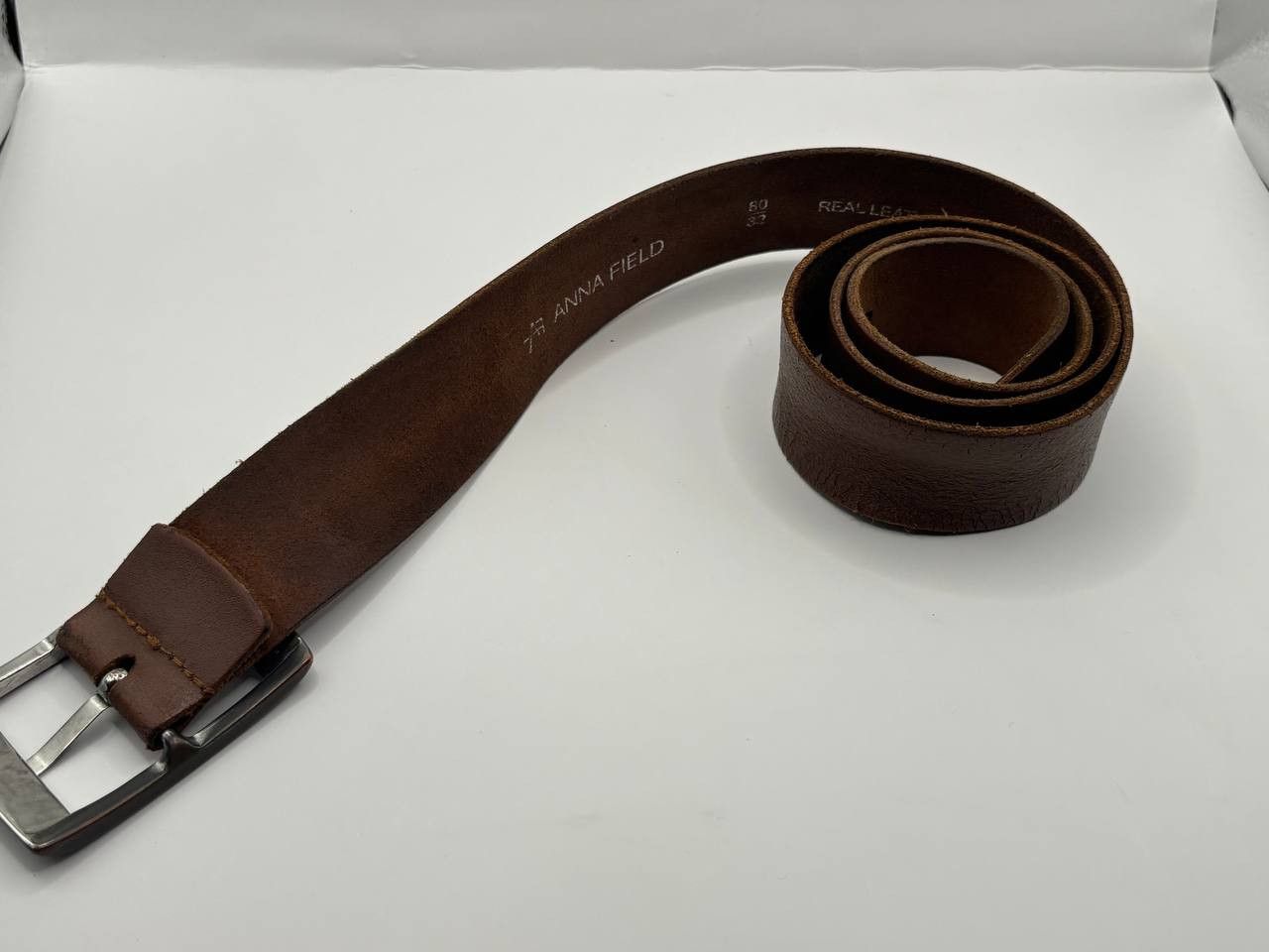 Vintage Anna Field Genuine Leather Belt - Brown - Size 80/32 Size ONE SIZE - 4 Thumbnail