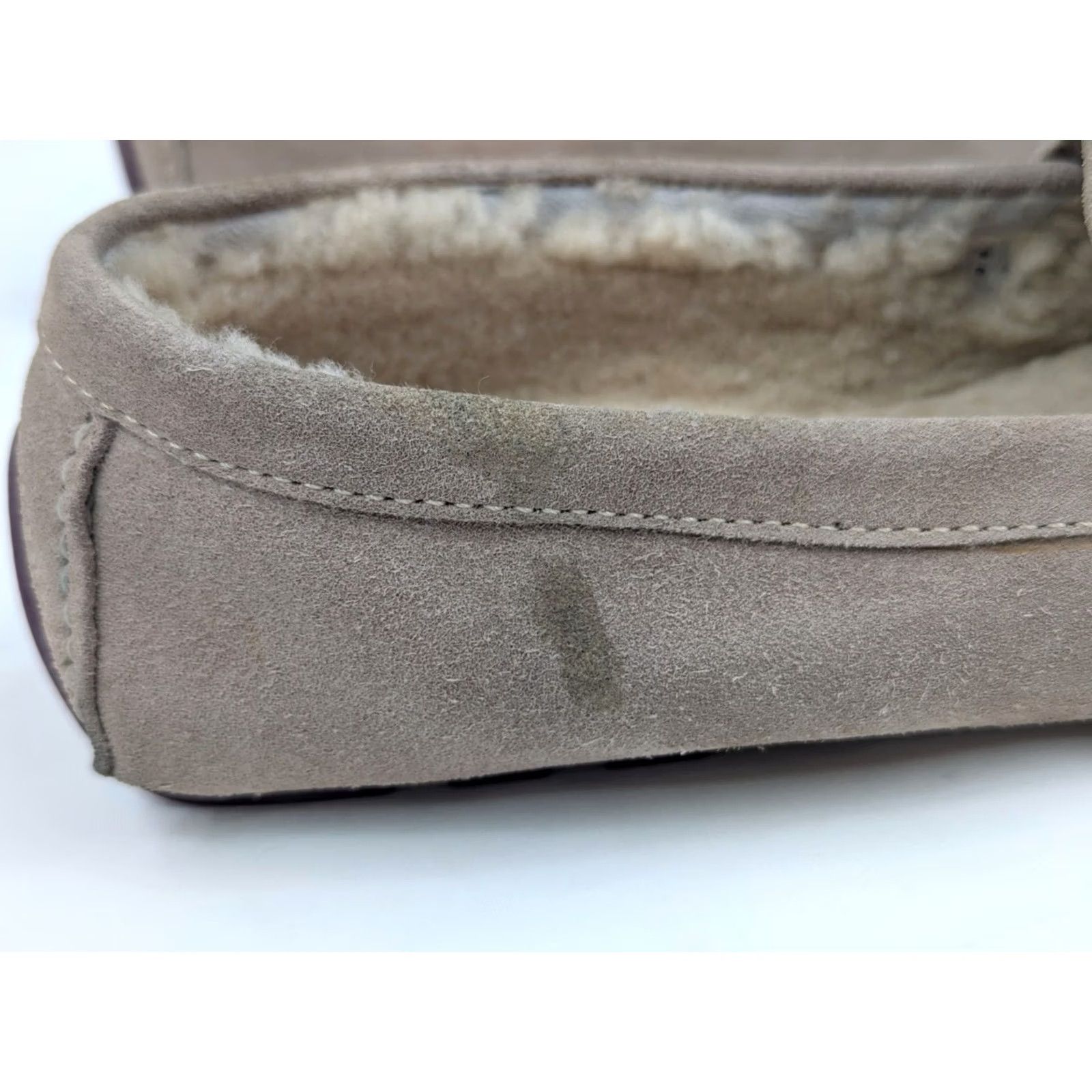 Vintage VINTAGE L.L. Bean Penny Loafer Women 6B Beige Suede Shearling Lined Nike Air Sole Size US 8 / IT 38 - 3 Thumbnail