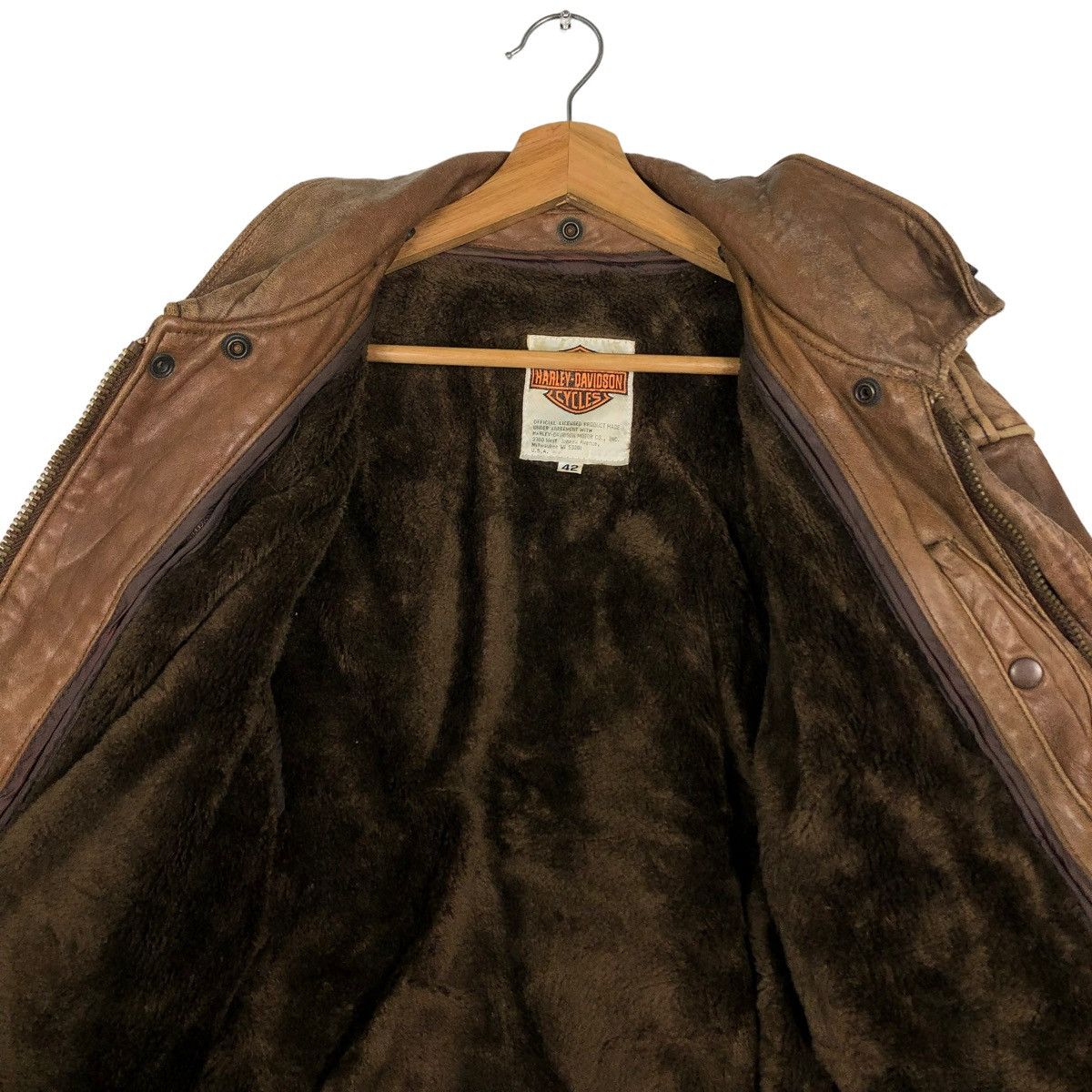 Harley Davidson 🔥80’s Vtg Biker Leather Jacket Harley Davidson USA Size US M / EU 48-50 / 2 - 12 Thumbnail