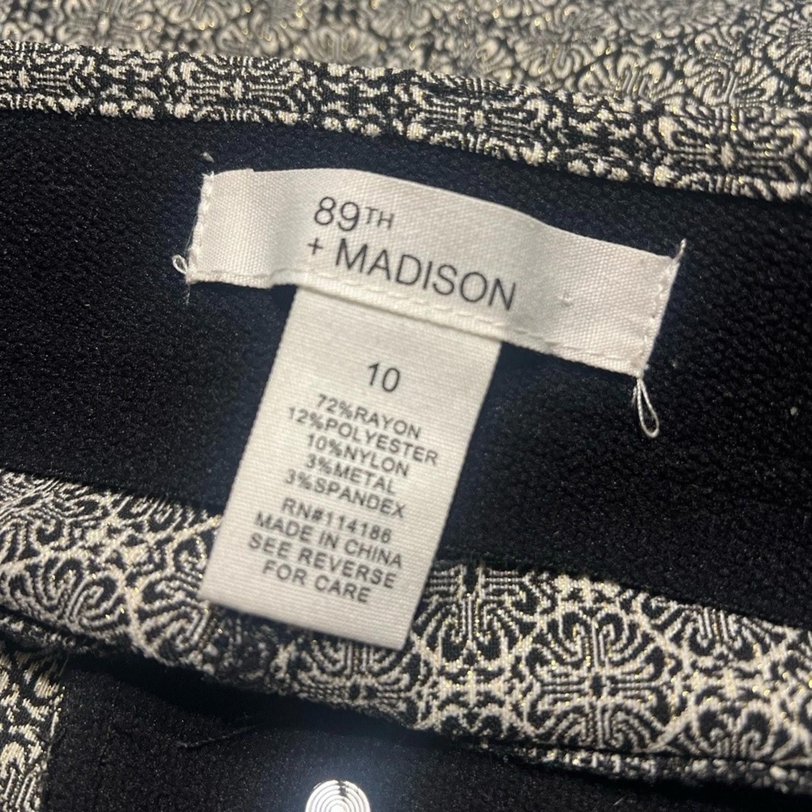 Other 89TH + MADISON Trousers 10 Black White Geometric Metallic Size 32" / US 10 / IT 46 - 4 Thumbnail