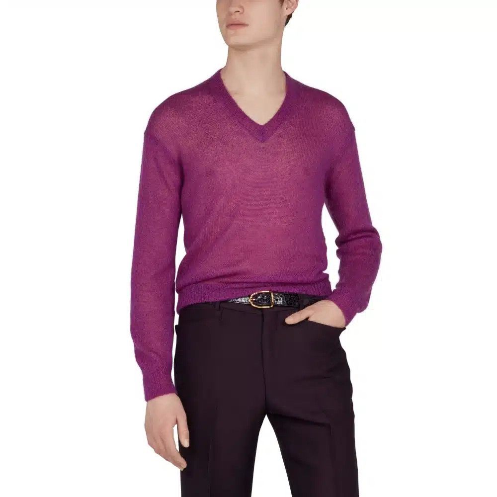 Tom Ford o1loc1c1224 KVL016 V-neck Sweater in Purple Size US L / EU 52-54 / 3 - 2 Thumbnail