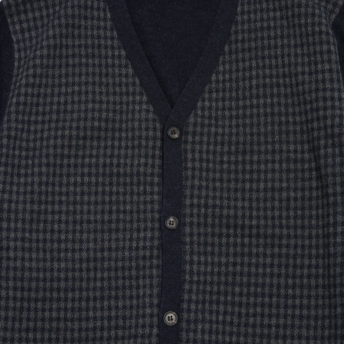 Isaia Isaia Napoli Wool Cashmere Plaid Check Navy Cardigan Sweater Size US XL / EU 56 / 4 - 6 Thumbnail