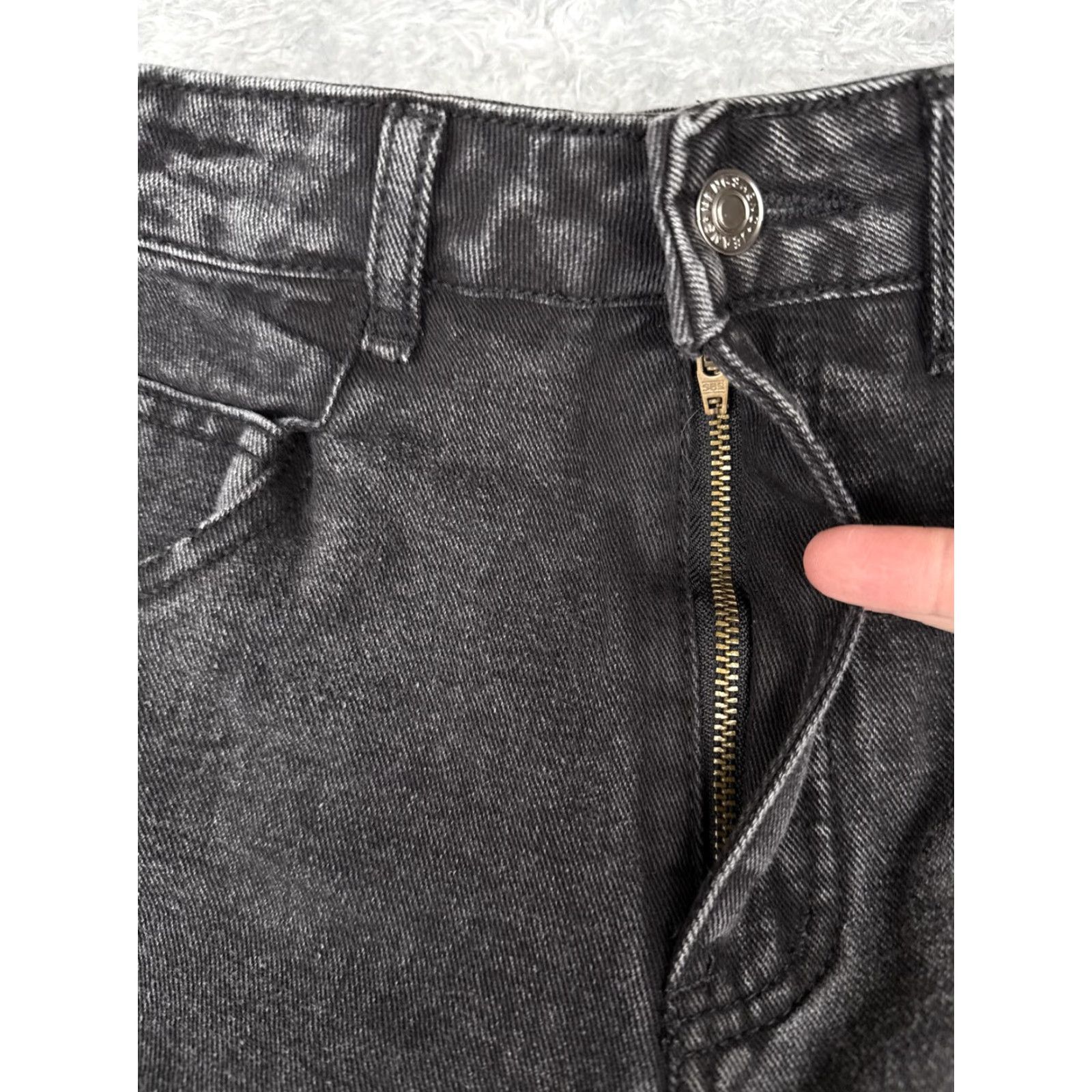 Shein Shein Jeans Womens XS Black High Rise Straight Leg Denim Pants 24x31 Stretch Mom Size 26" / US 2 / IT 38 - 5 Thumbnail