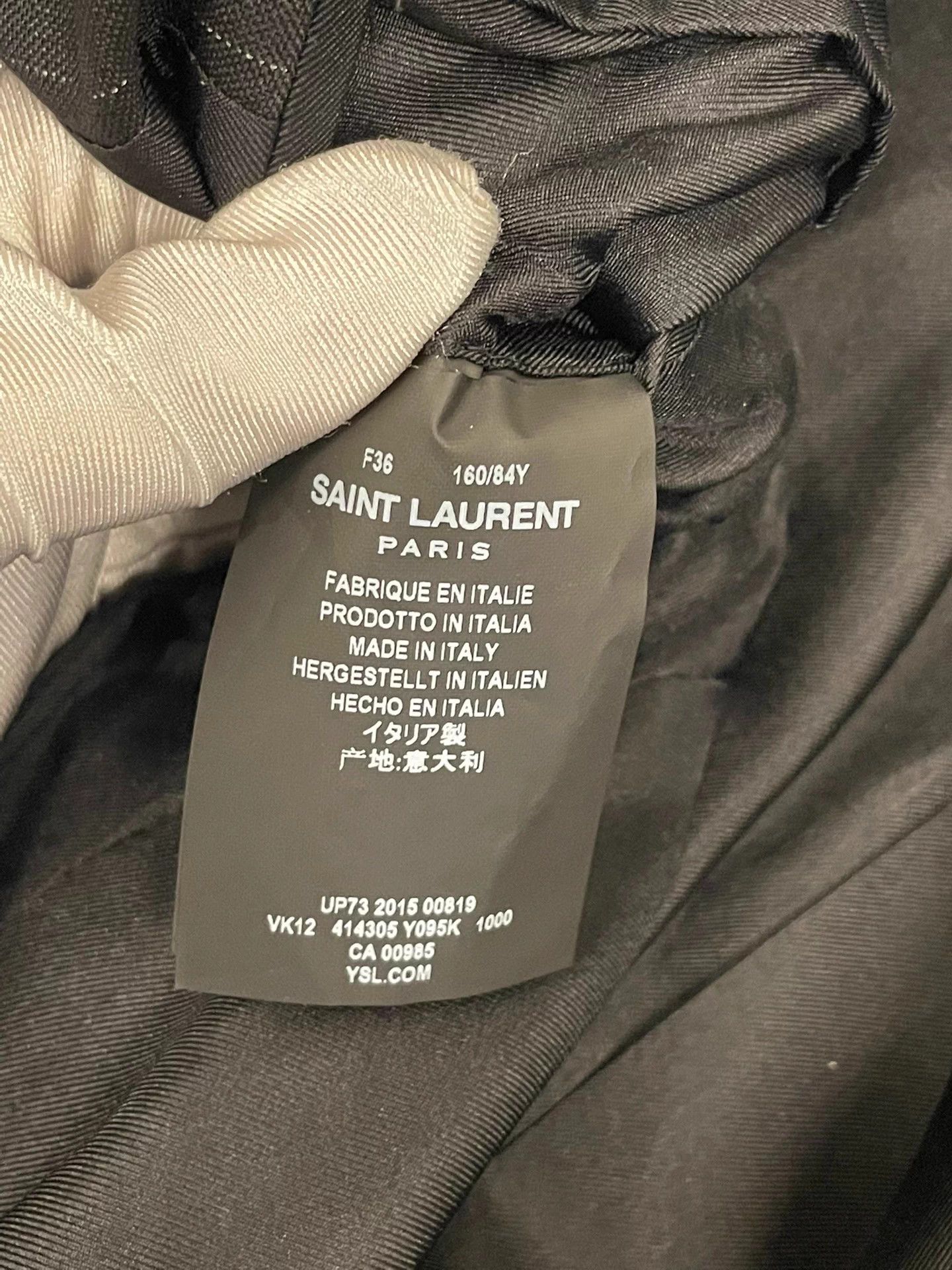 Saint Laurent Paris YSL/SLP black stripe mohair wool blazer 36 Size XS / US 0-2 / IT 36-38 - 6 Thumbnail