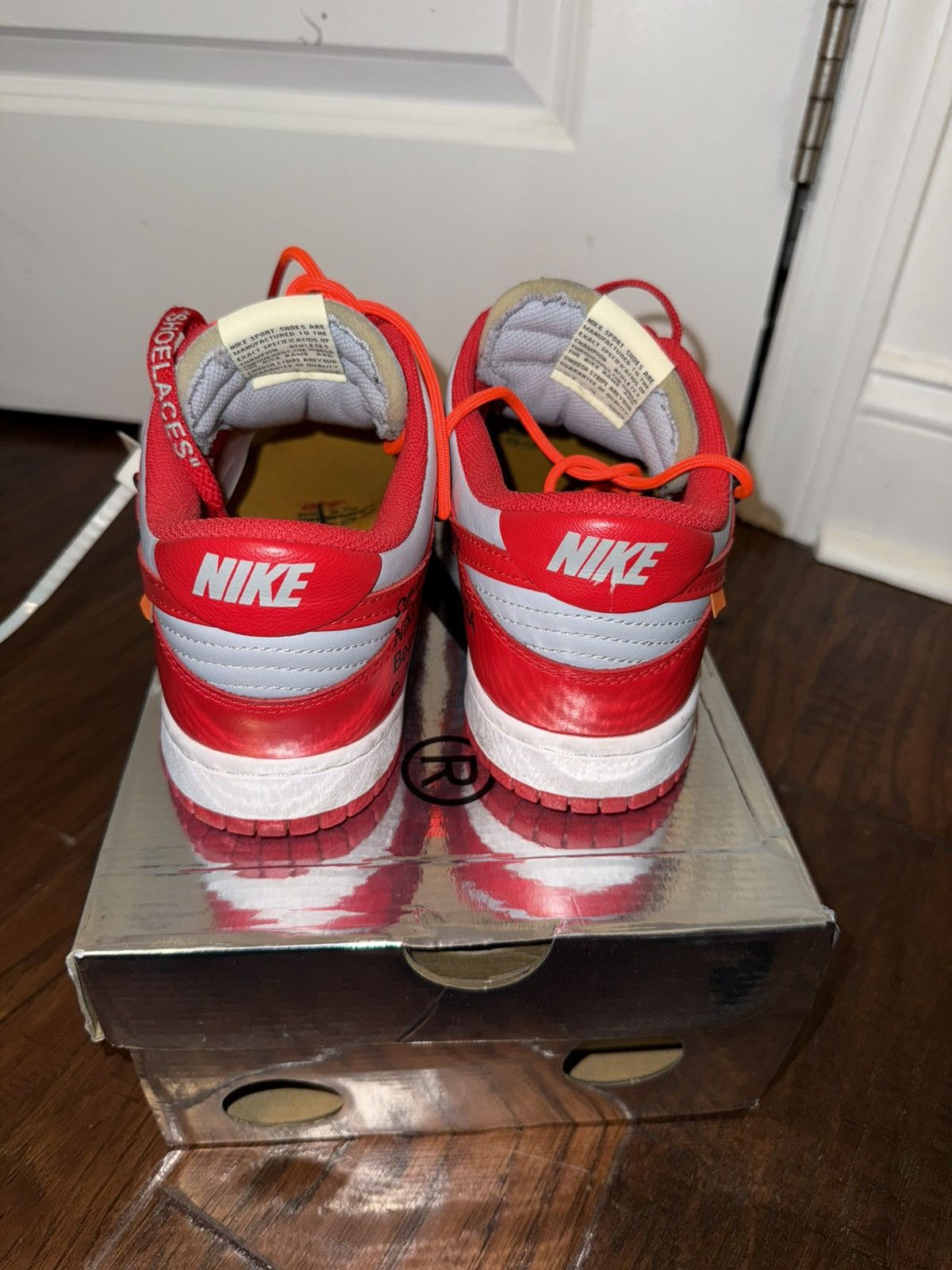 Nike × Off-White Off White Nike Dunk “University Red” Size US 8.5 / EU 41-42 - 4 Thumbnail