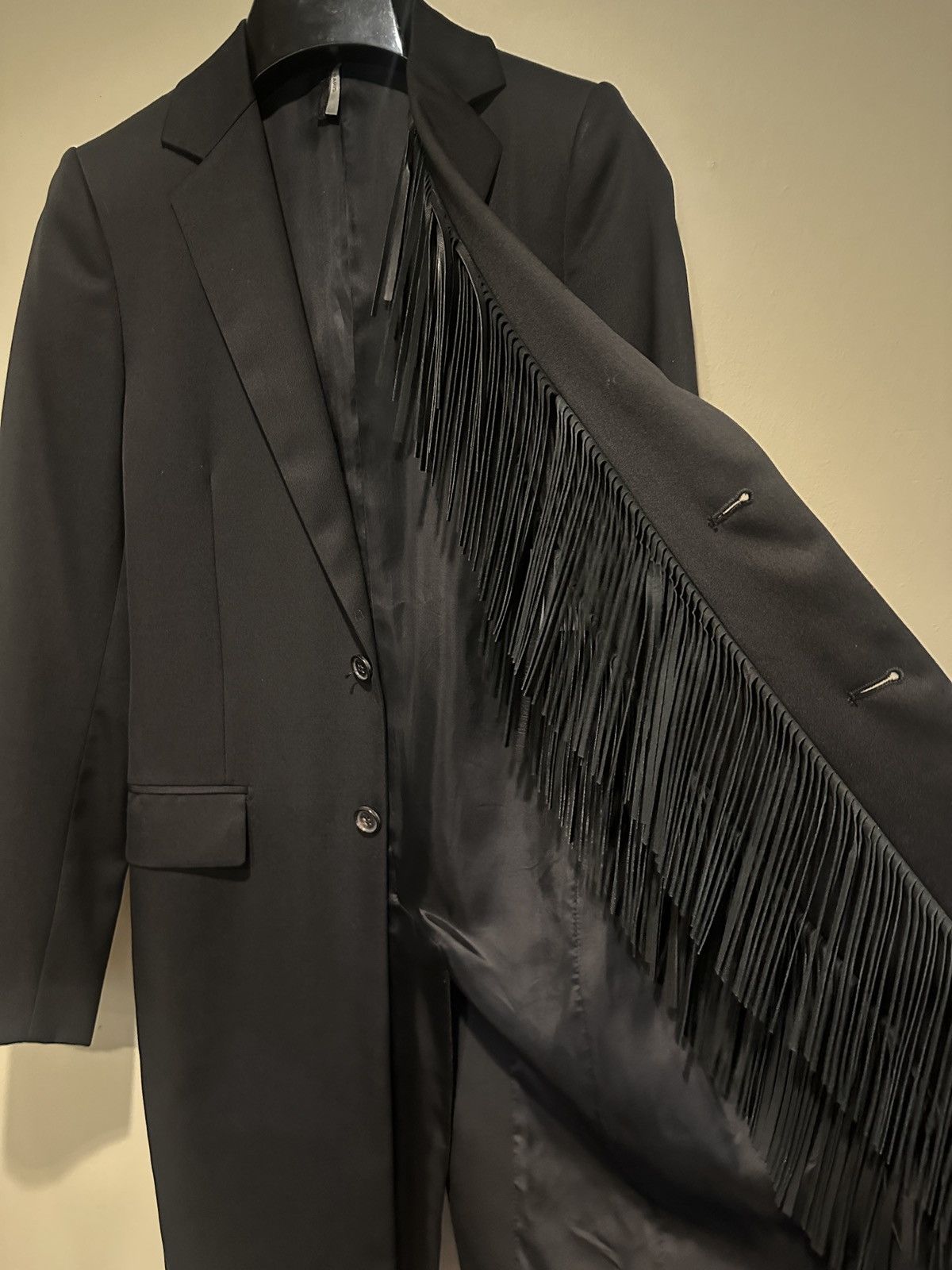 Dior × Hedi Slimane Dior Homme AW02 fringe coat Size US XXS / EU 40 - 3 Thumbnail