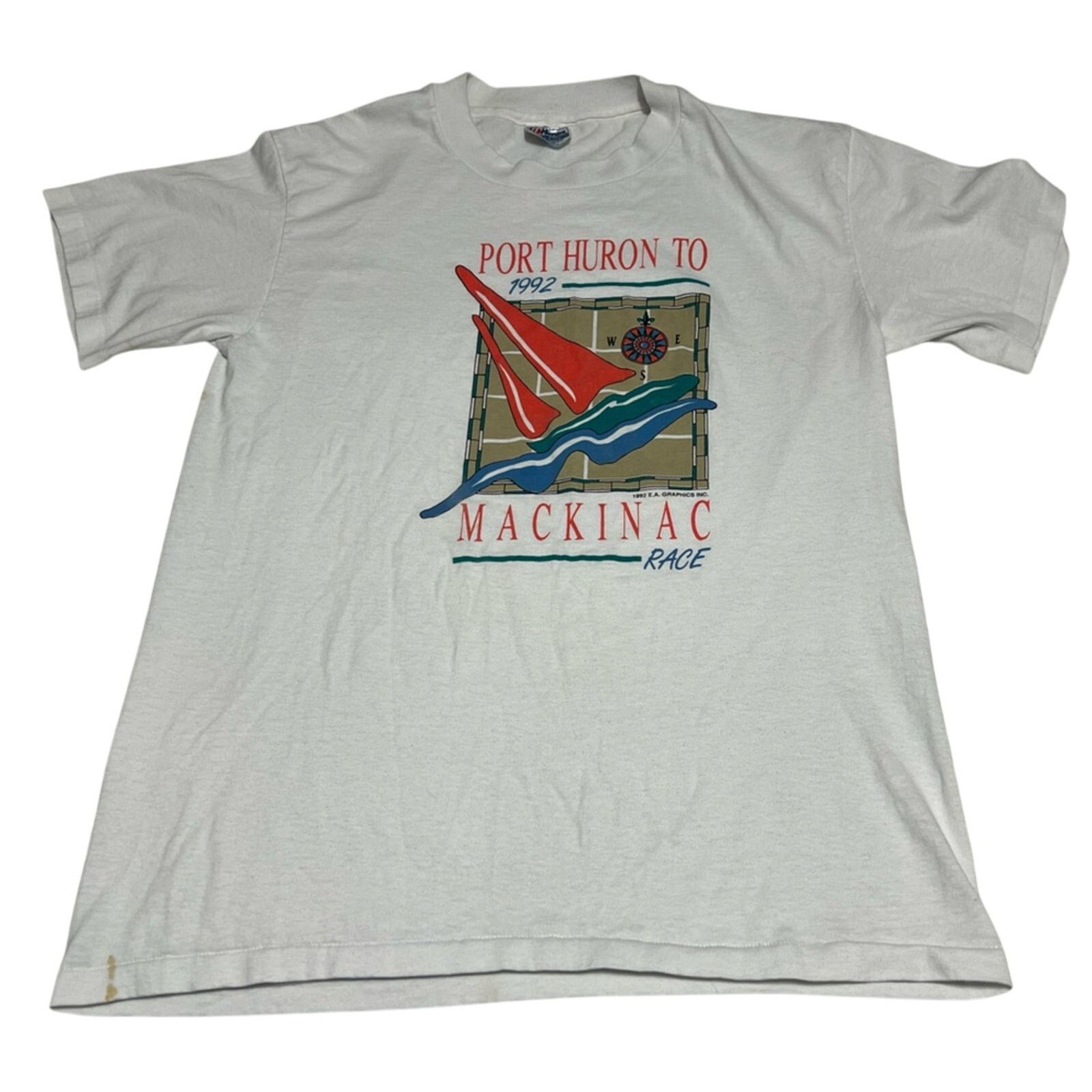 Hanes Vintage Mackinac Shirt Port Huron Sail Regatta 1992 USA 90’s Size US M / EU 48-50 / 2 - 1 Thumbnail