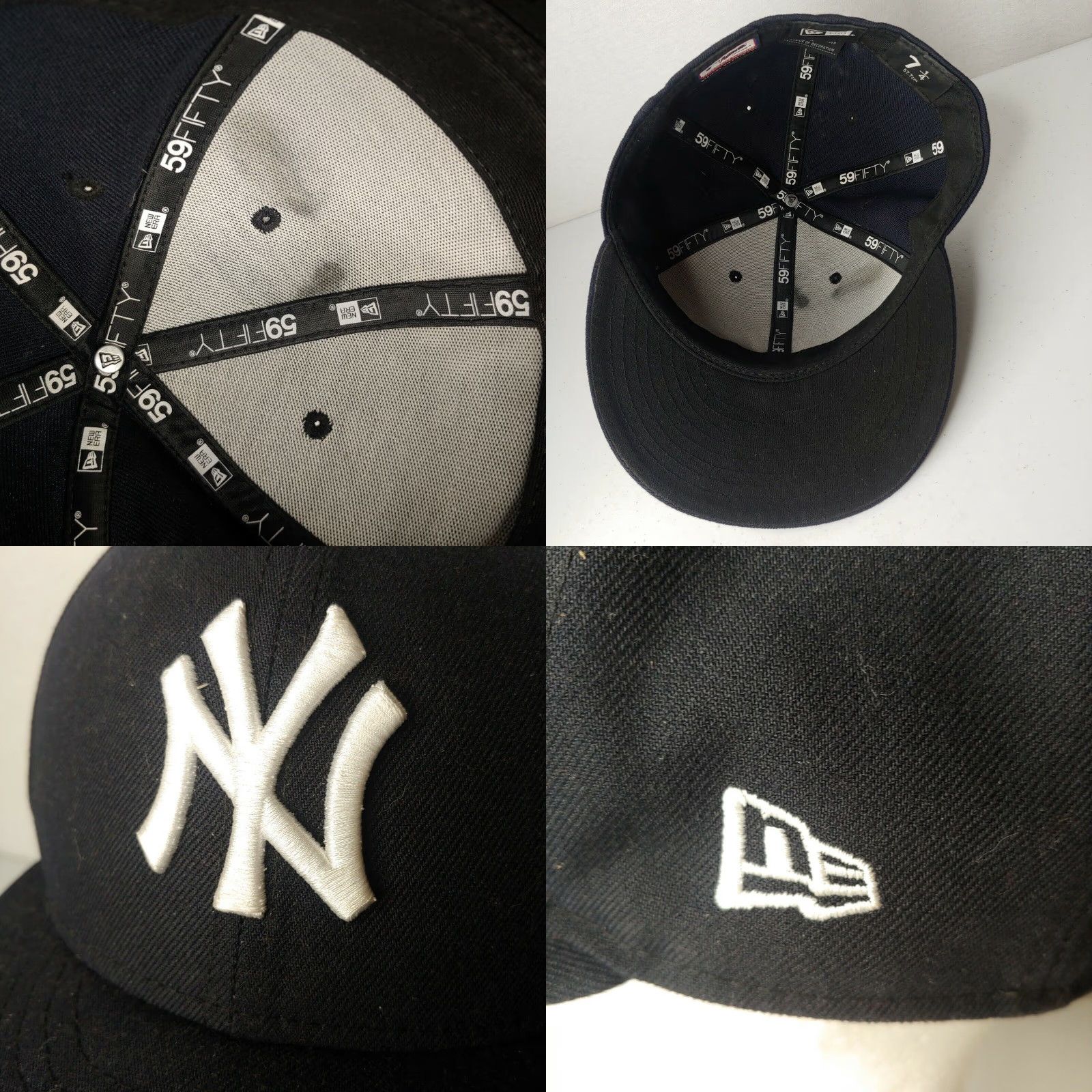 New Era New York Yankees Fitted Baseball Cap Hat 7 1/4 59Fifty On-Field MLB Blue Boy Mens Cap Size ONE SIZE - 8 Thumbnail