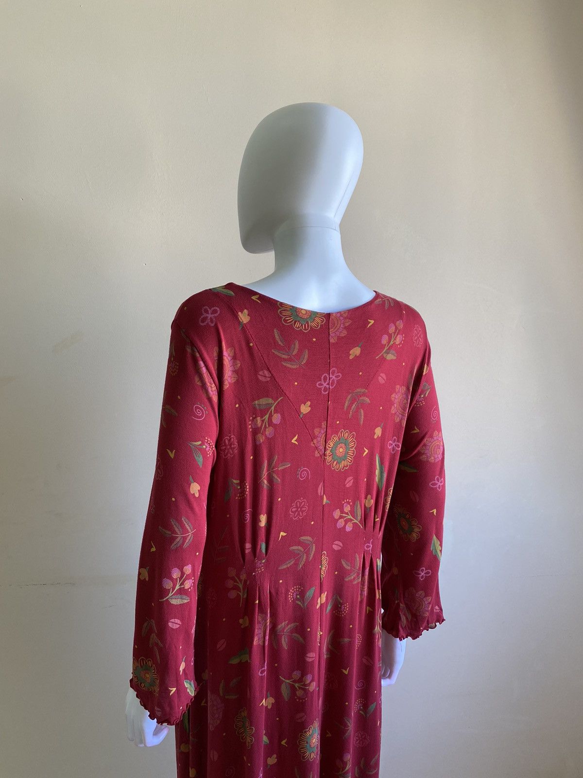 Gudrun Sjoden Gudrun Sjoden Red Floral Long Sleeve Maxi Dress Size L Size L / US 10 / IT 46 - 10 Thumbnail