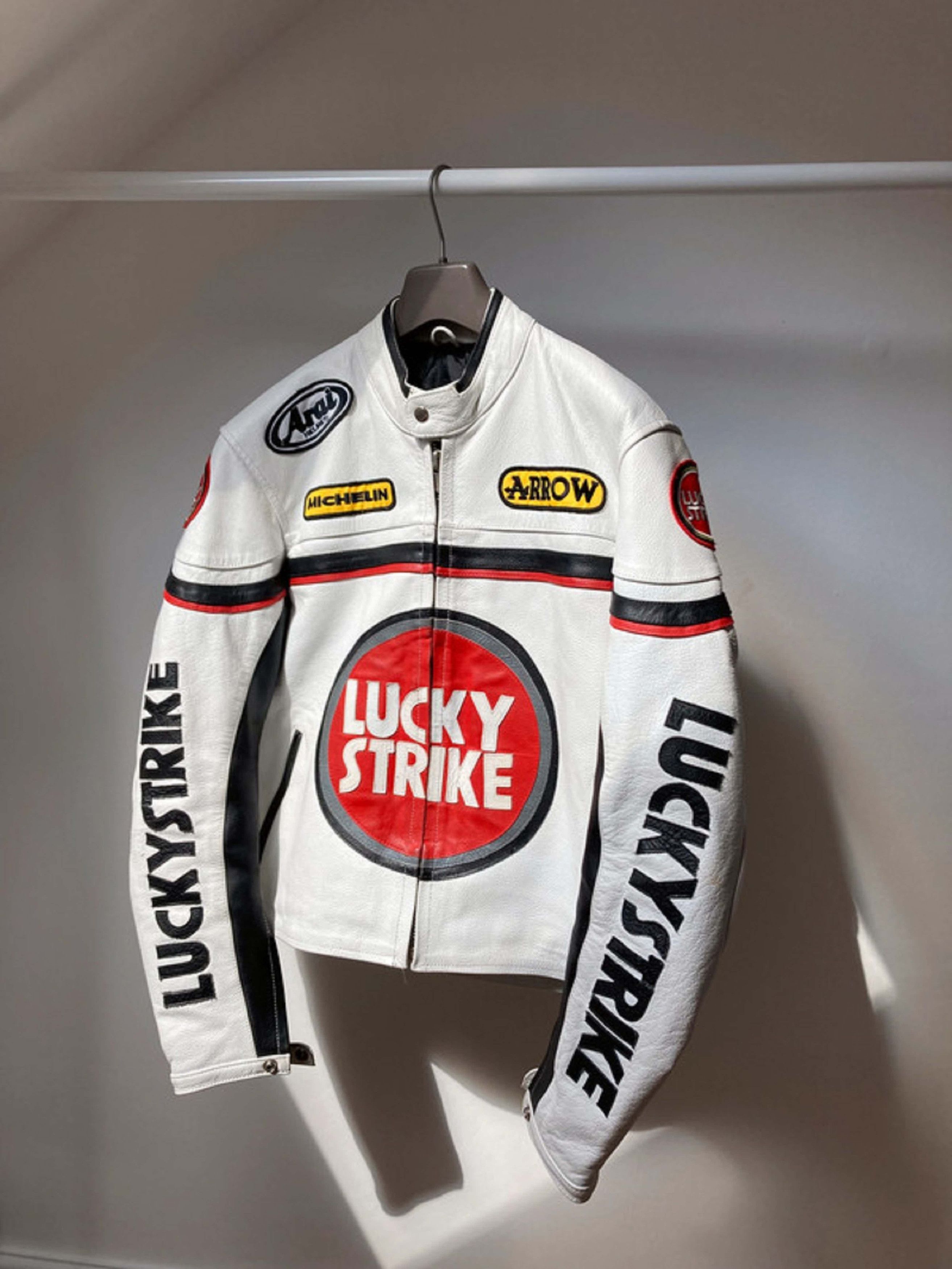 Vintage Lucky Strike Leather Jacket Racing Vintage Size XXL / US 16-18 / IT 52-54 - 1 Thumbnail