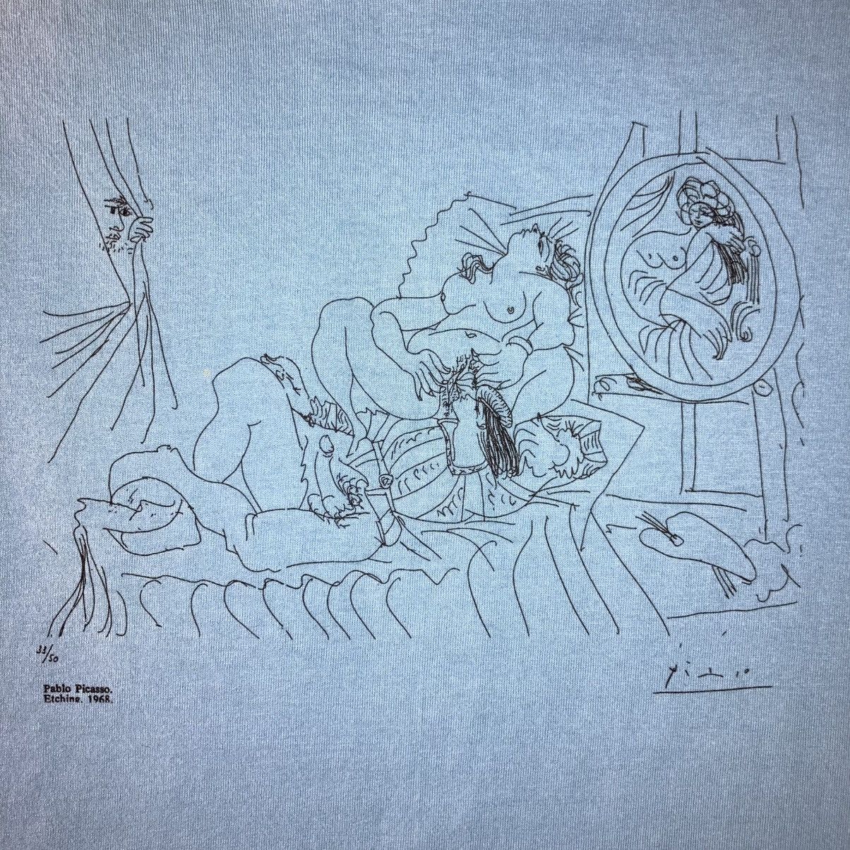 Other 1968 pablo picasso erotic sketch tee Size US L / EU 52-54 / 3 - 3 Thumbnail