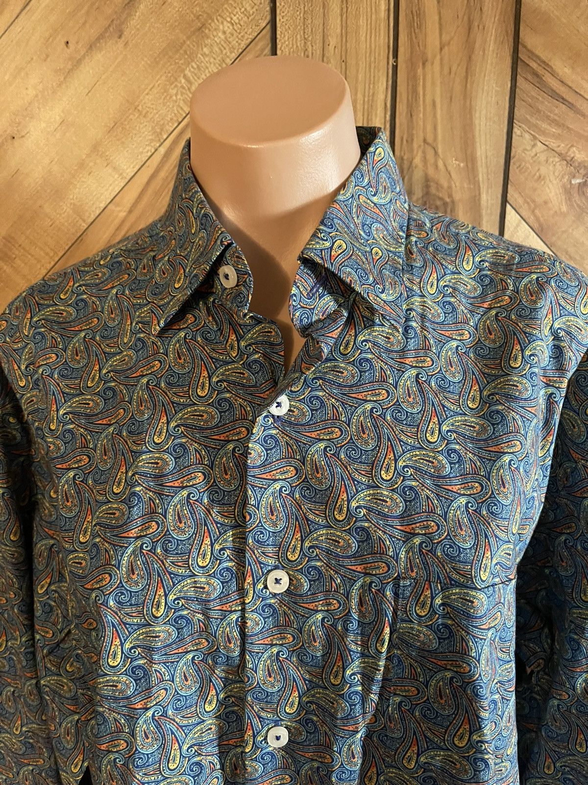 Alan Flusser Alan Flusser Medium Paisley Button Down Long Sleeve Shirt Size US M / EU 48-50 / 2 - 3 Thumbnail