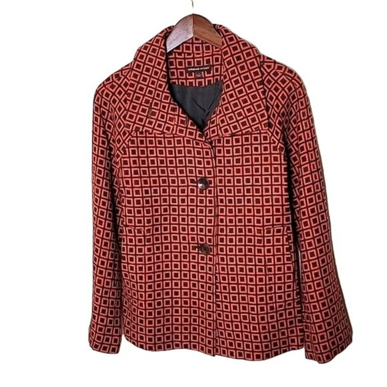 Vintage Adrienne Vittadini Womens Retro Print Wool Blend Cape Jacket Size S / US 4 / IT 40 - 4 Thumbnail