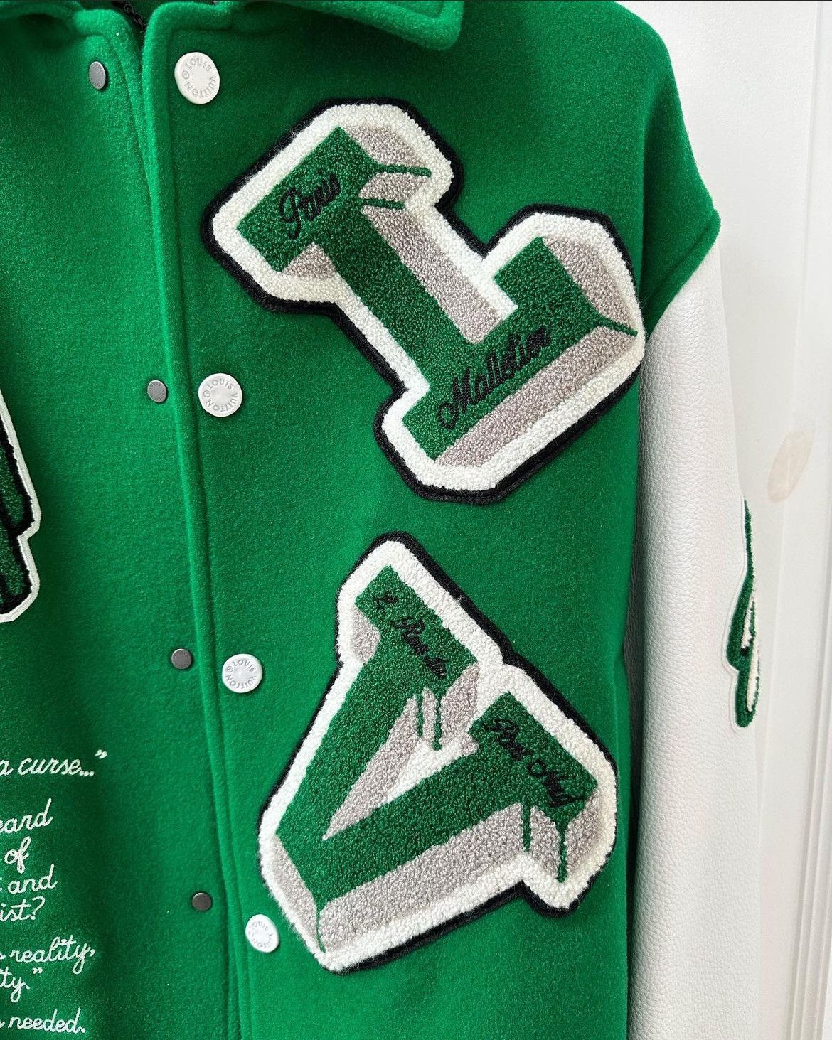 Louis Vuitton Louis Vuitton FW21 Green & White Varsity Jacket Size US M / EU 48-50 / 2 - 9 Thumbnail