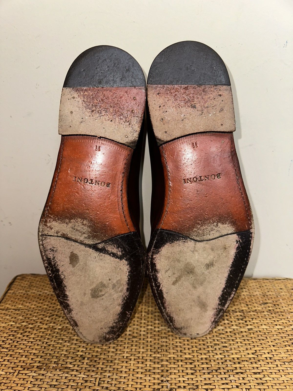 Bontoni BONTONI Men’s Size 11 Whole Cut Brogue Brown Leather Size US 11 / EU 44 - 13 Thumbnail