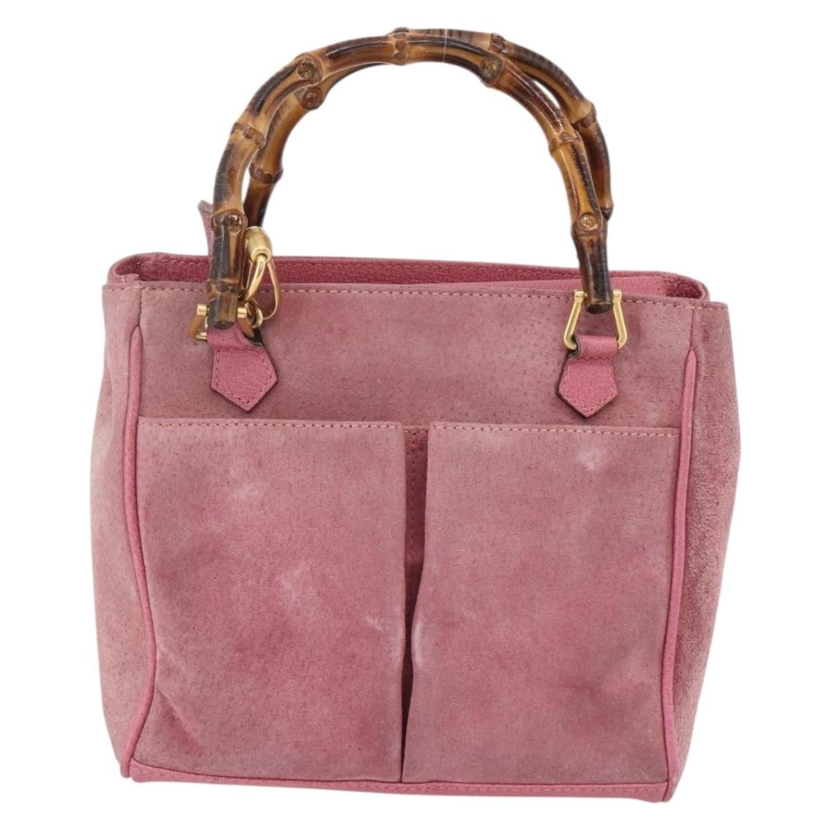 Gucci Gucci Vintage Bamboo Handle Bag Suede Size ONE SIZE - 1 Thumbnail