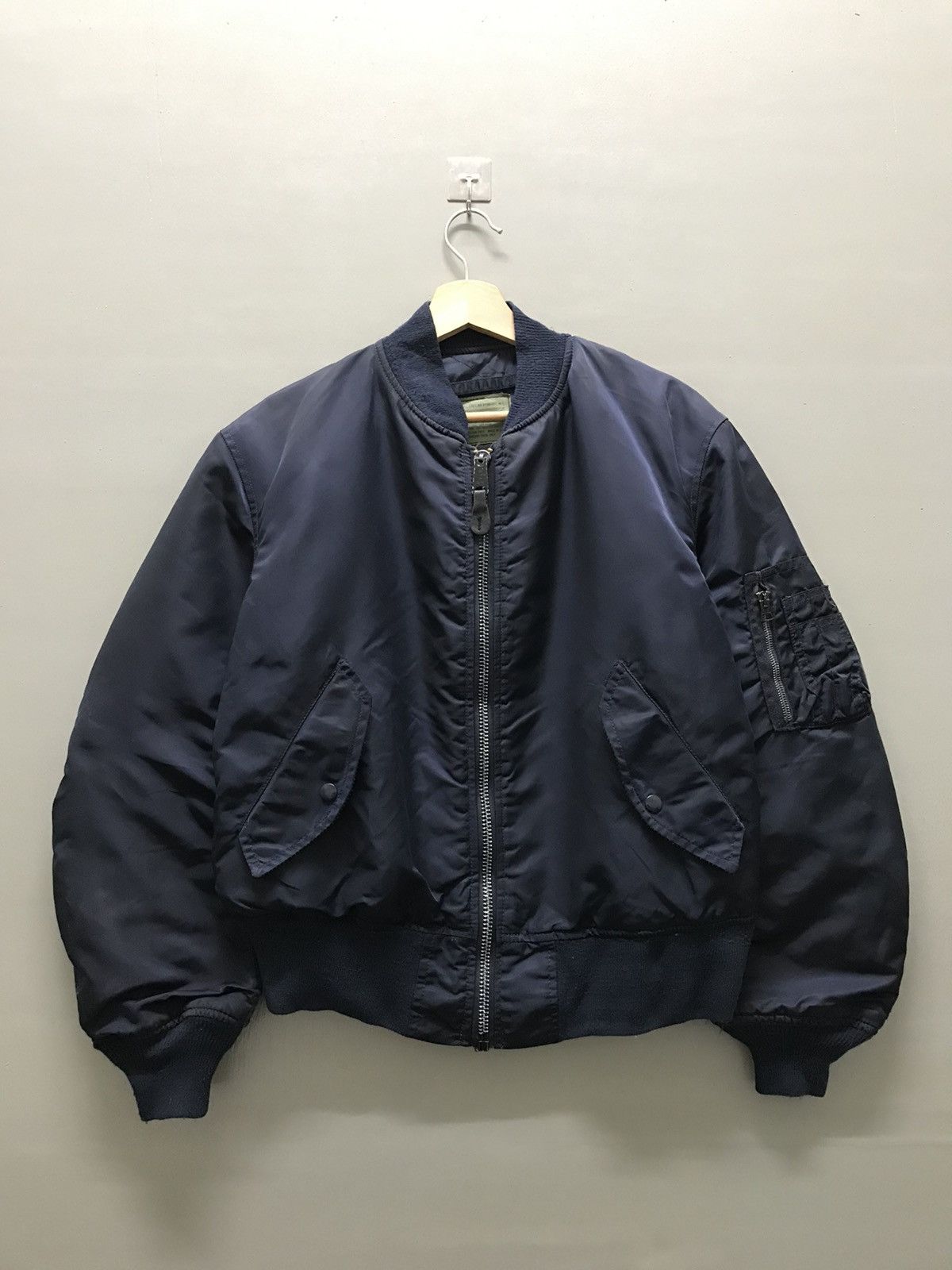 image of Alpha Industries Type Ma-1 Bomber Jacket in Blue, Men's (Size Medium)