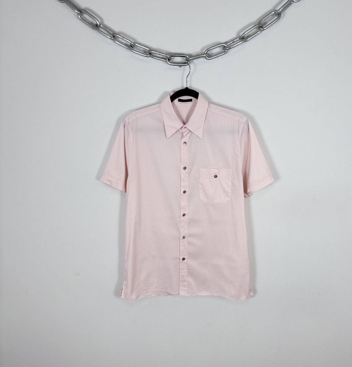 Paul Smith Paul Smith Men’s Pink Pocket Short Sleeve Shirt Cotton Blend Size US M / EU 48-50 / 2 - 1 Thumbnail