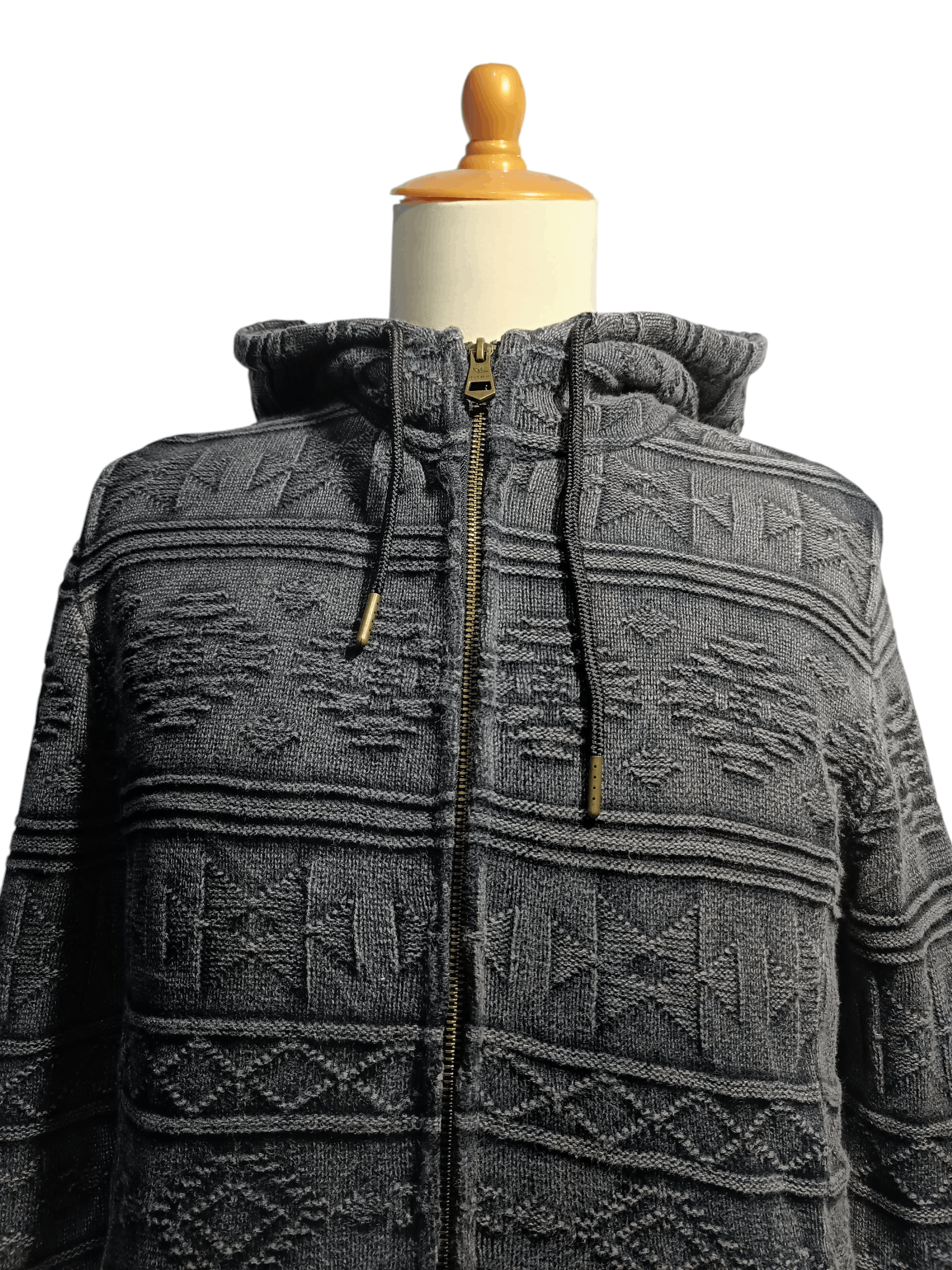 Japanese Brand 1PIU1UGUALE3 Relax Ortega pattern knit hoodie Size US M / EU 48-50 / 2 - 2 Thumbnail