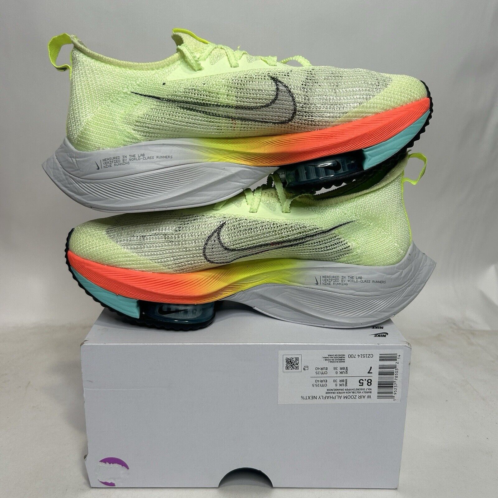 Nike Nike Air Zoom Alphafly NEXT% “Barely Volt Orange” 2024 Size US 8.5 / IT 38.5 - 3 Thumbnail