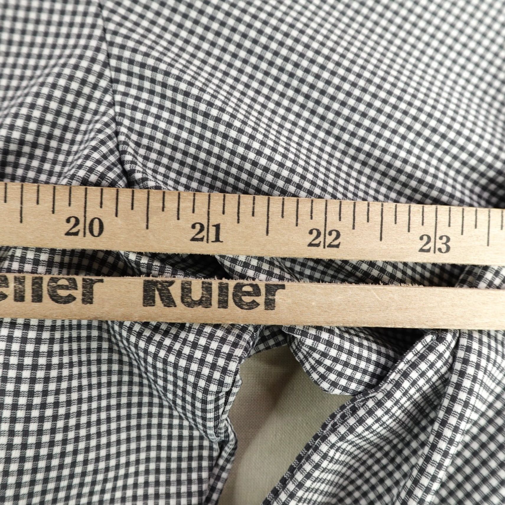 Mizzen+Main Mizzen+Main Shirt Mens Medium Black White Gingham Check Button-Up Long Sleeve Collared Knit Breathable Lightweight Performance Regular Fit Size US M / EU 48-50 / 2 - 6 Thumbnail