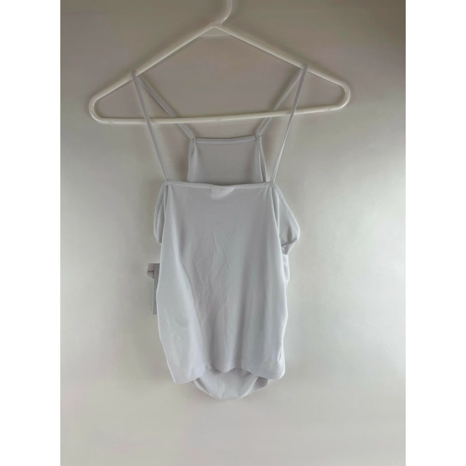Vintage ABOUND Tank Top Women's Size S White Sleeveless Ruched Side Spaghetti Strap NWT Size S / US 4 / IT 40 - 2 Thumbnail