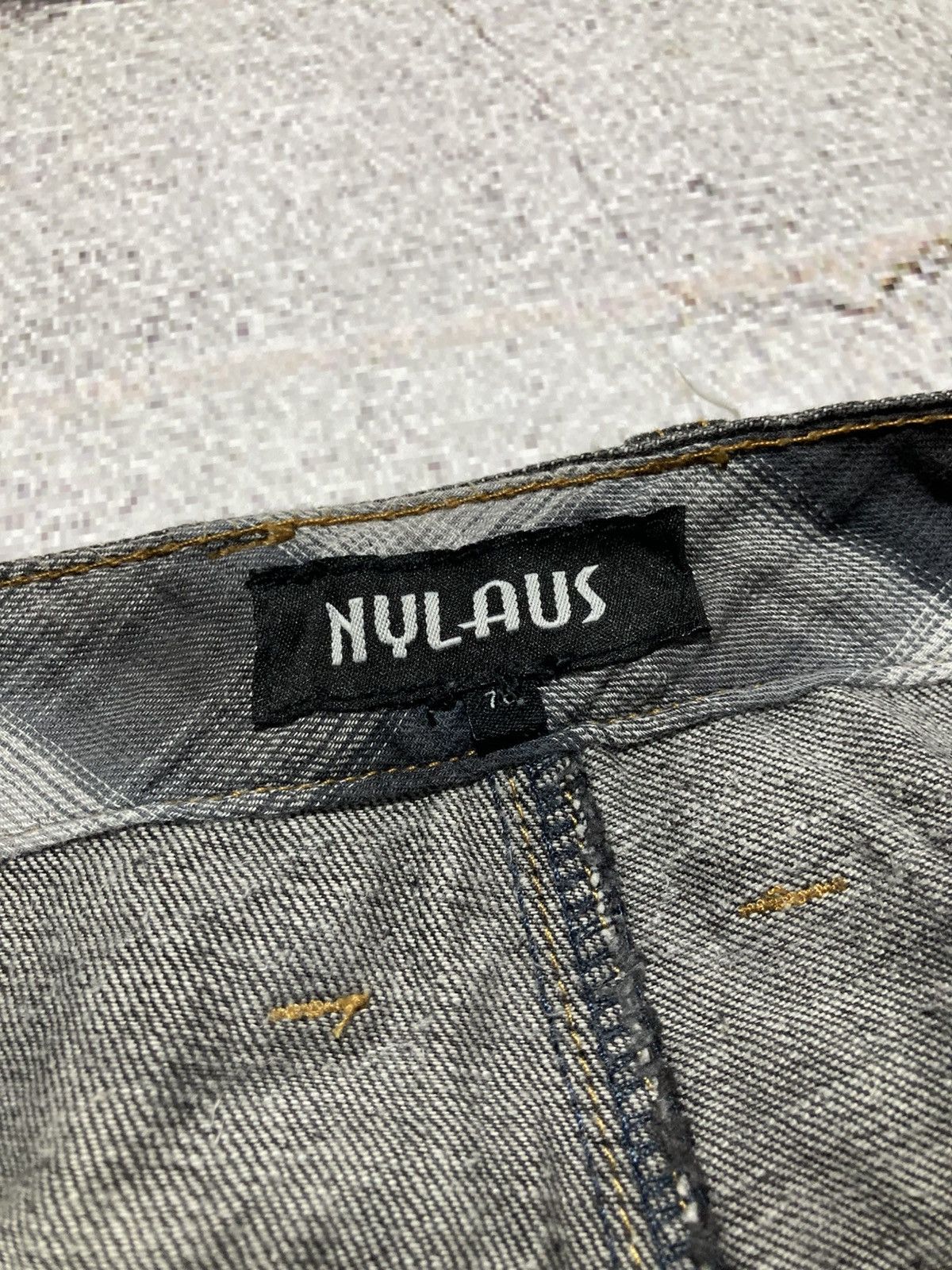 Japanese Brand 2000s Nylaus Double Waist Denim Jeans Pant Faded Y2k Size US 28 / EU 44 - 15 Thumbnail