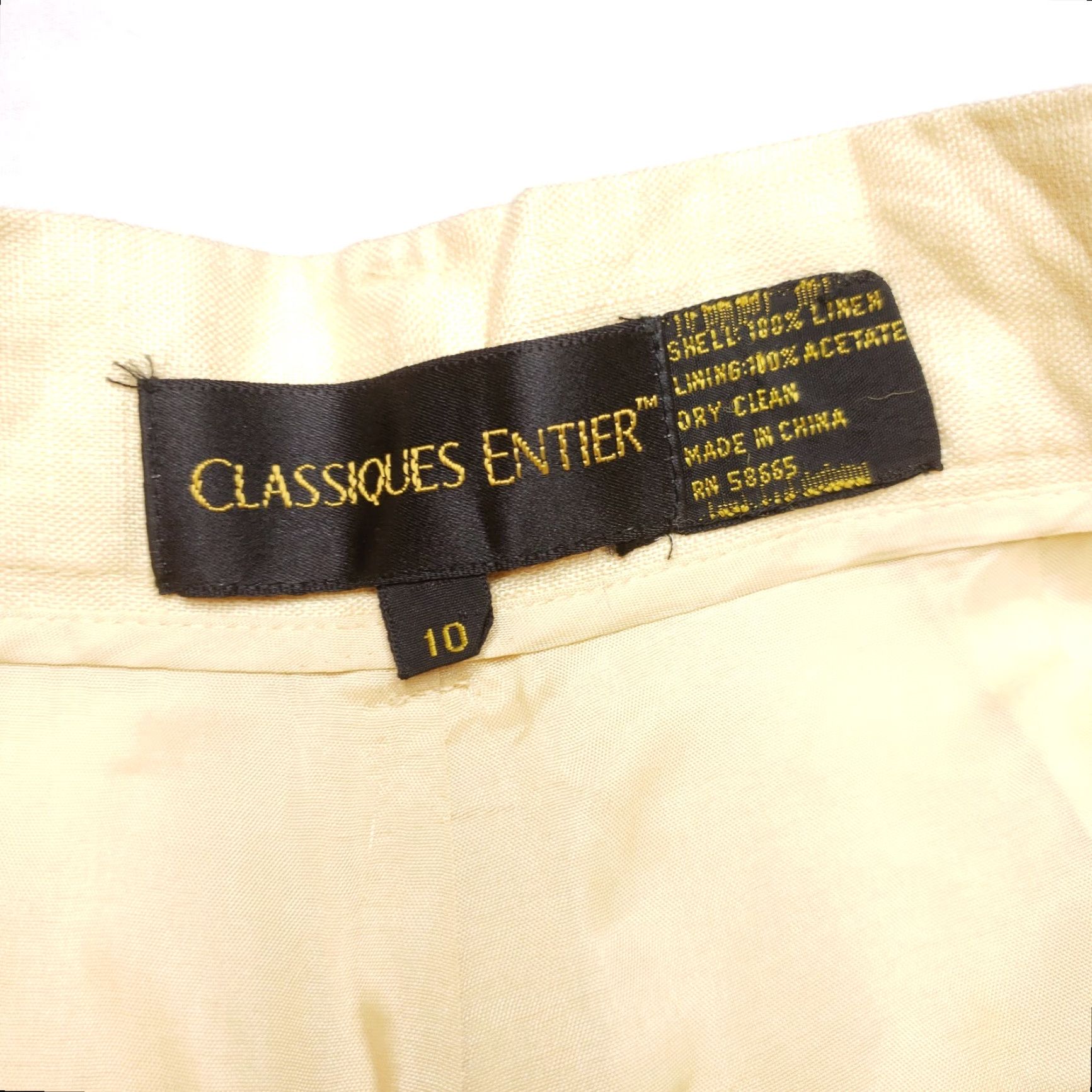 Vintage VINTAGE Classiques Entier Dressy Shorts Women Yellow 100% Linen Size 10 Inseam 7" Pleated Pockets High Rise N/A Regular Size 32" / US 10 / IT 46 - 5 Thumbnail