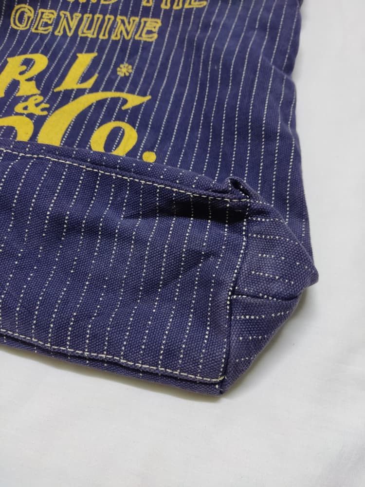RRL Ralph Lauren Vintage RRL Double RL Wabash Stripe Letter Print Tote Bag Size ONE SIZE - 6 Thumbnail